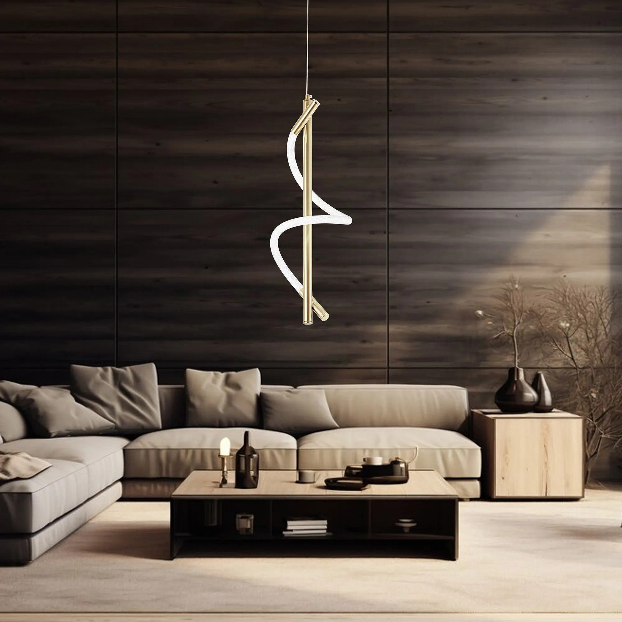 LAMPA WISZĄCA LED G015-CP JASNE ZŁOTO 6