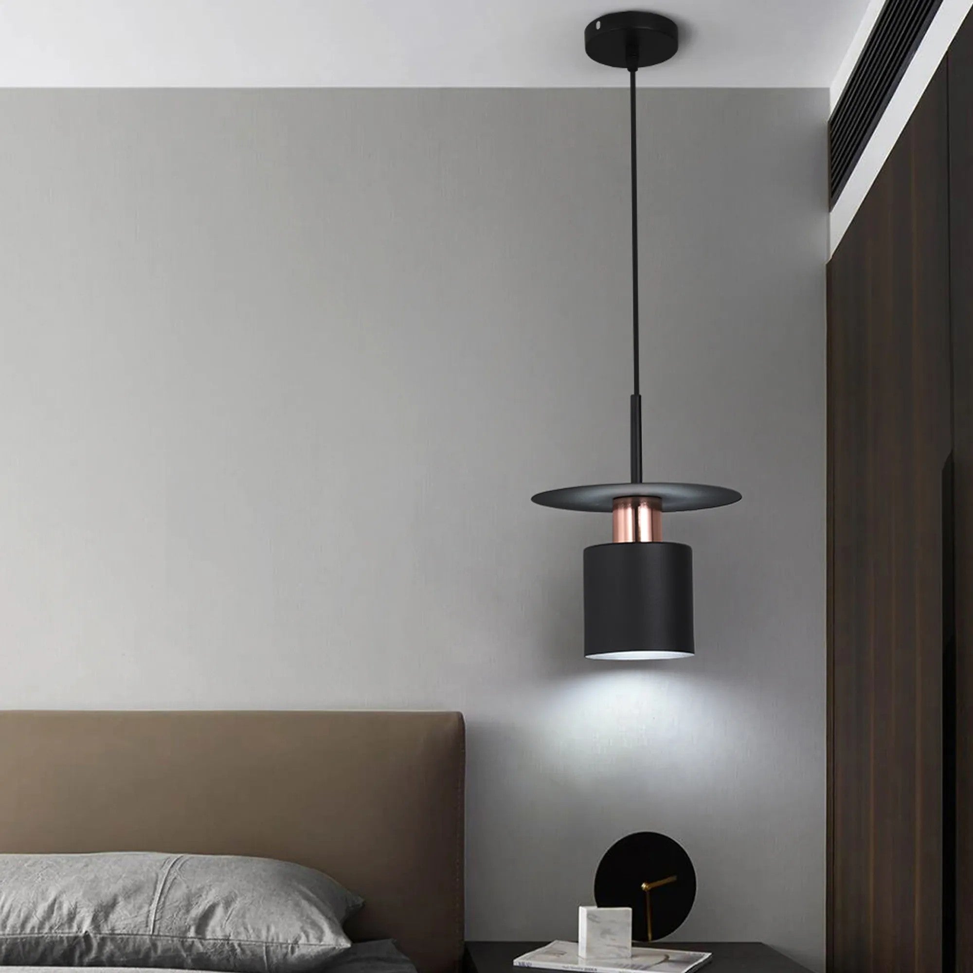 Lampa Wisząca APP1145-1CP Czarna Różowe Złoto 6