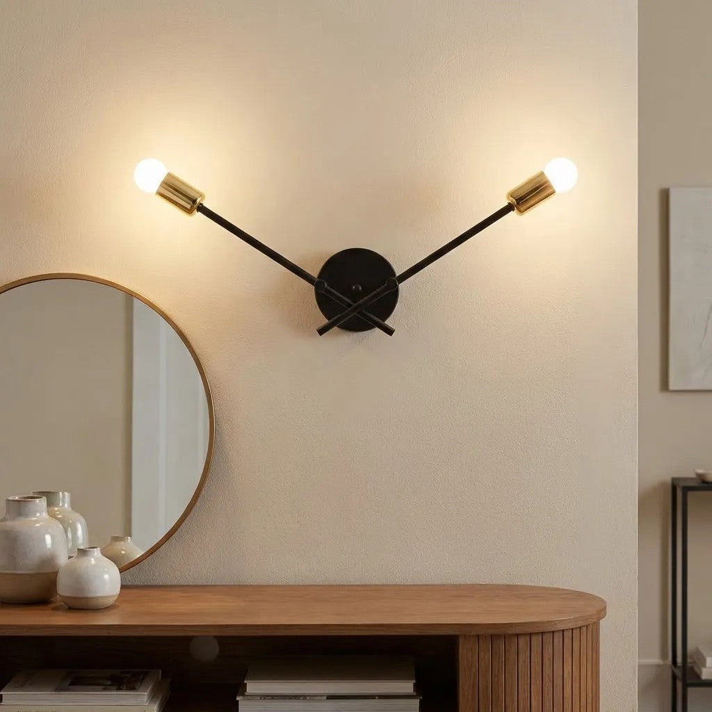 LAMPA ŚCIENNA KINKIET APP1119-2W Czarna 6
