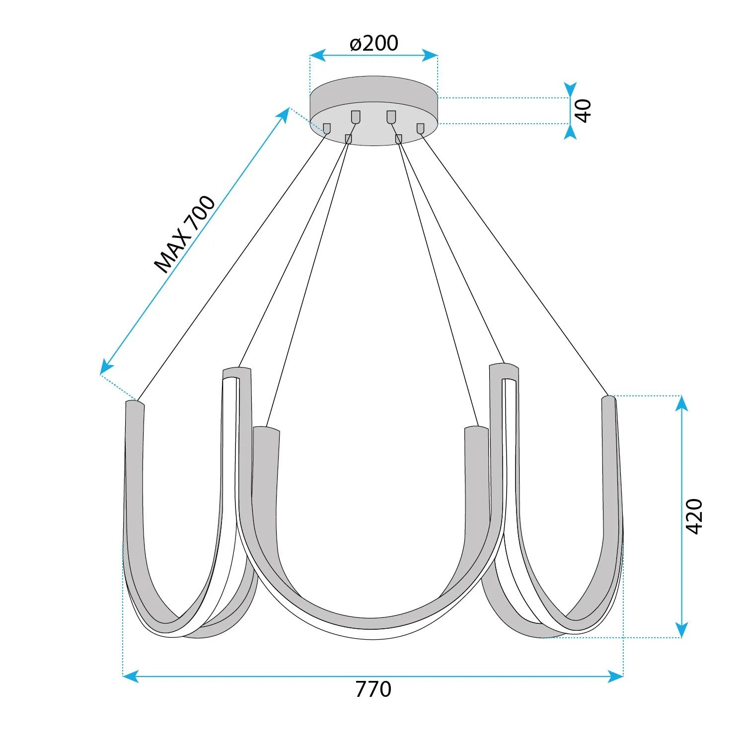 LAMPA WISZĄCA LED APP1749-CP Złota 6