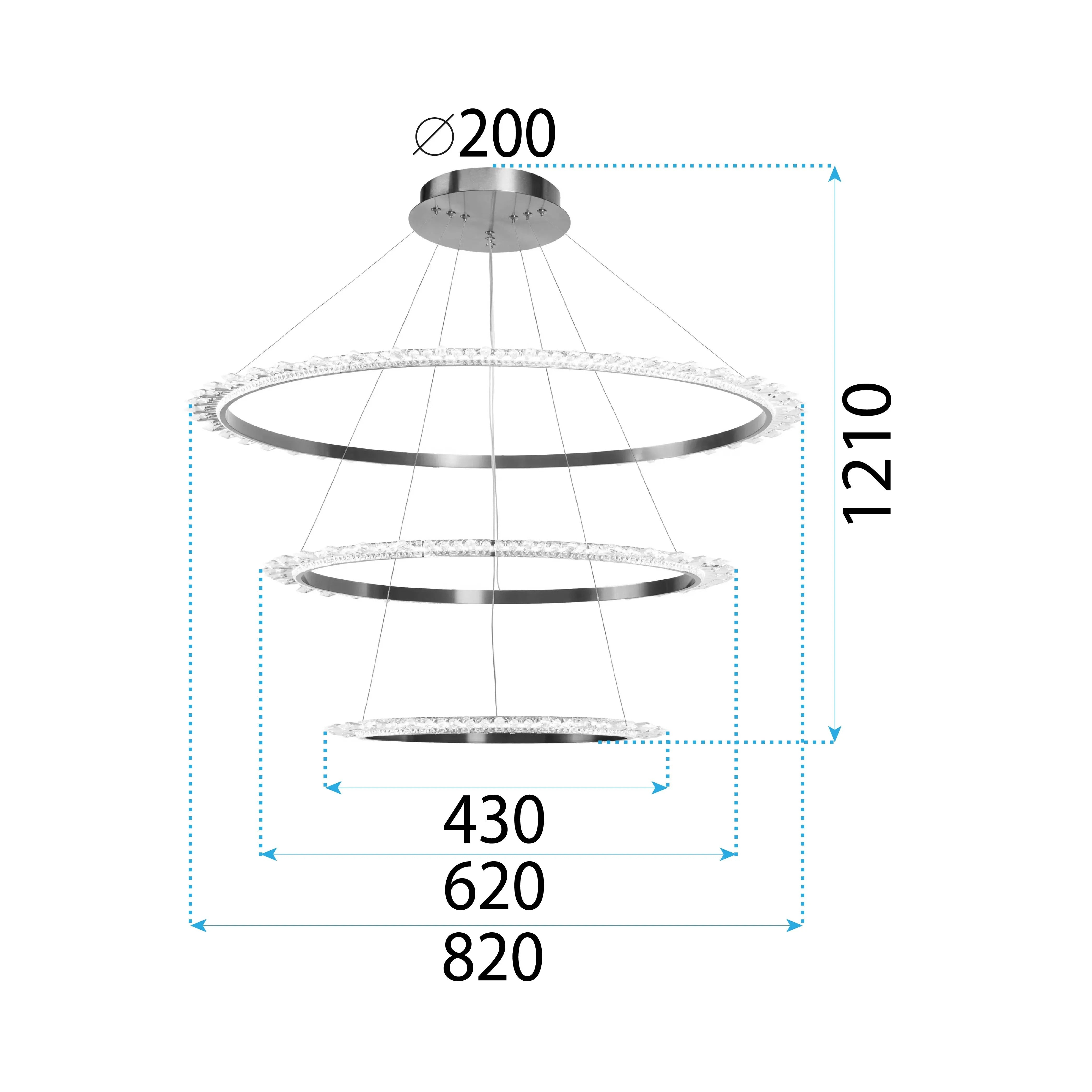 KRYSZTAŁOWA LAMPA SUFITOWA LED APP1609-3C ZŁOTA 6