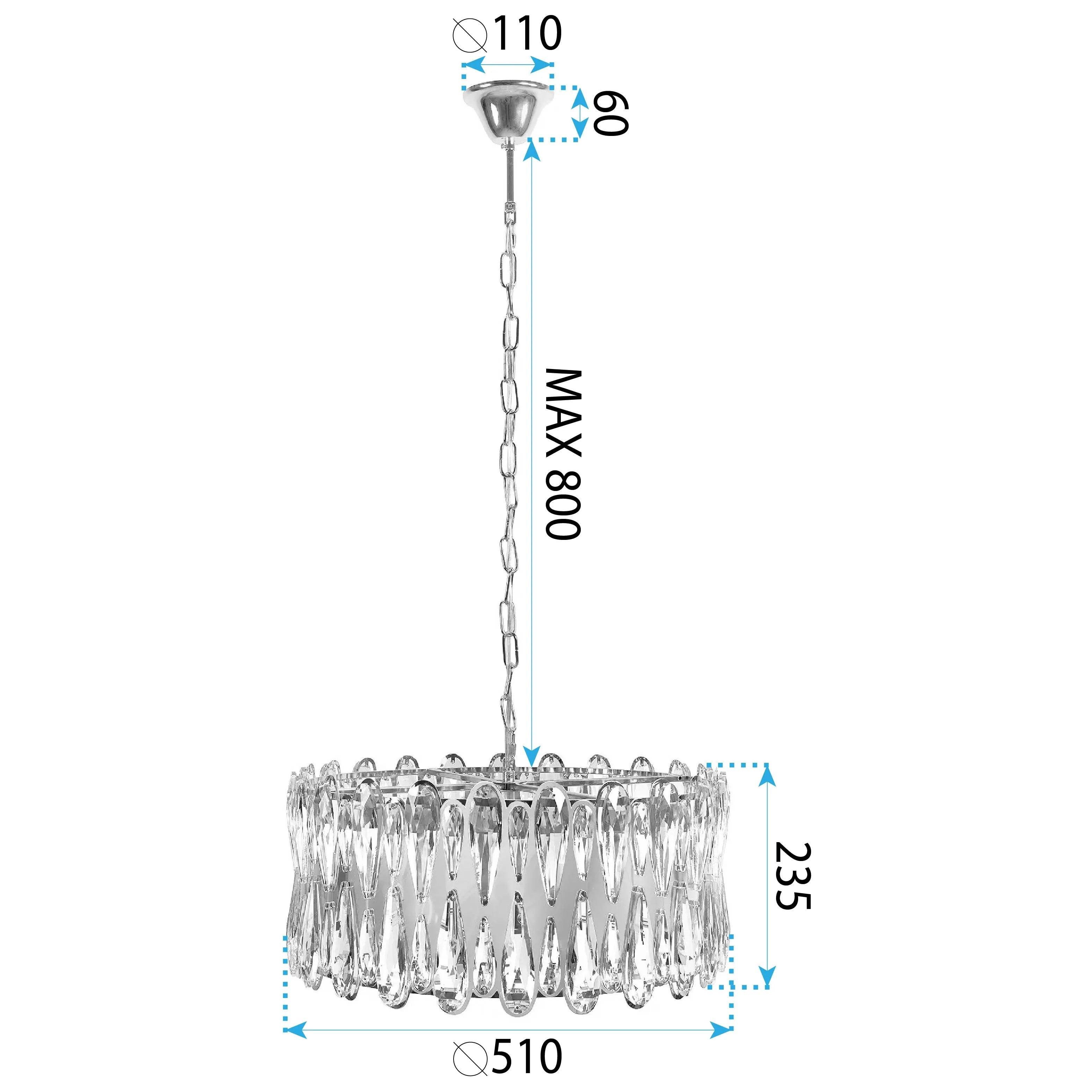 LAMPA SUFITOWA WISZĄCA APP1718-CP ZŁOTA 6