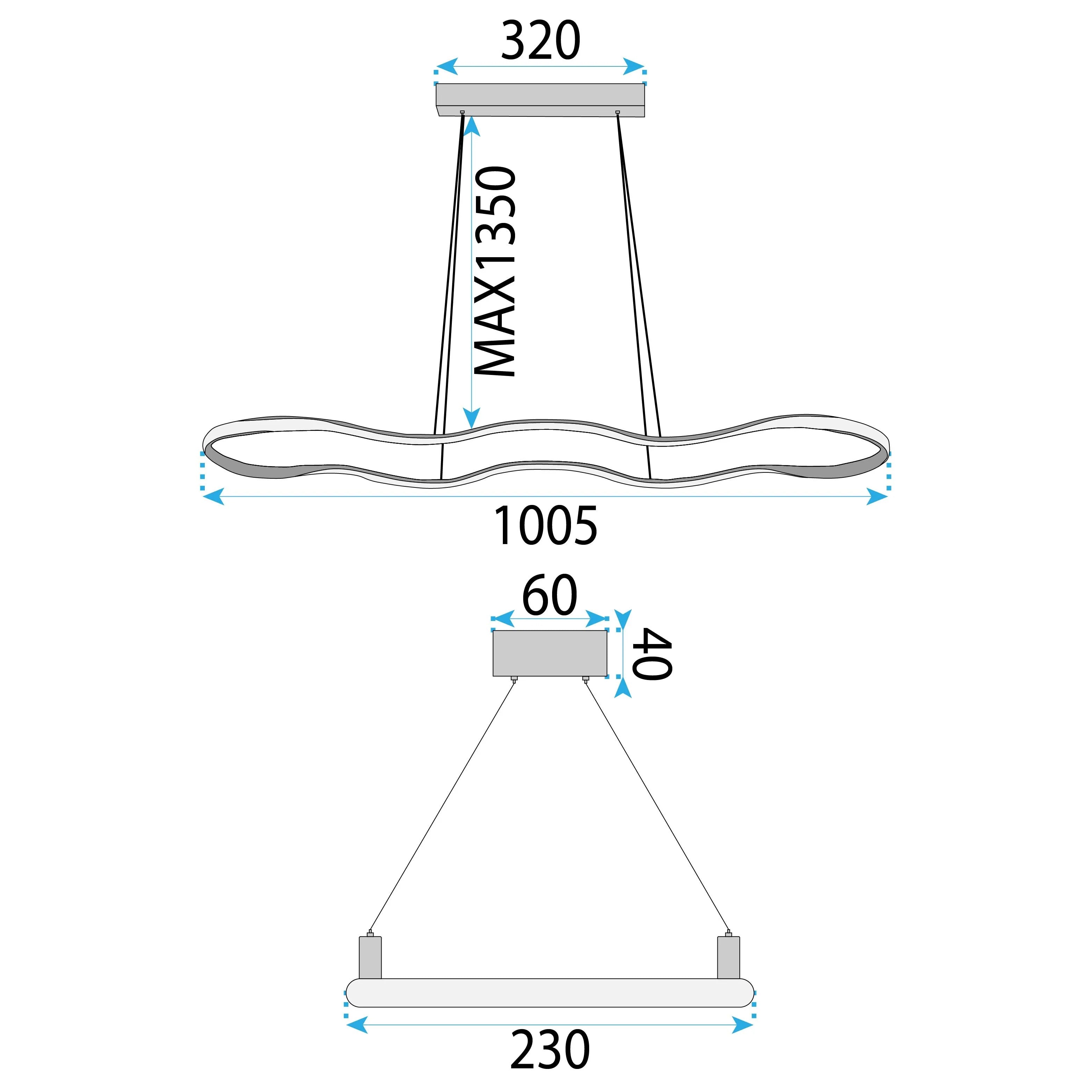 LAMPA SUFITOWA WISZĄCA LED LHJ027-CP 100cm Złota 6