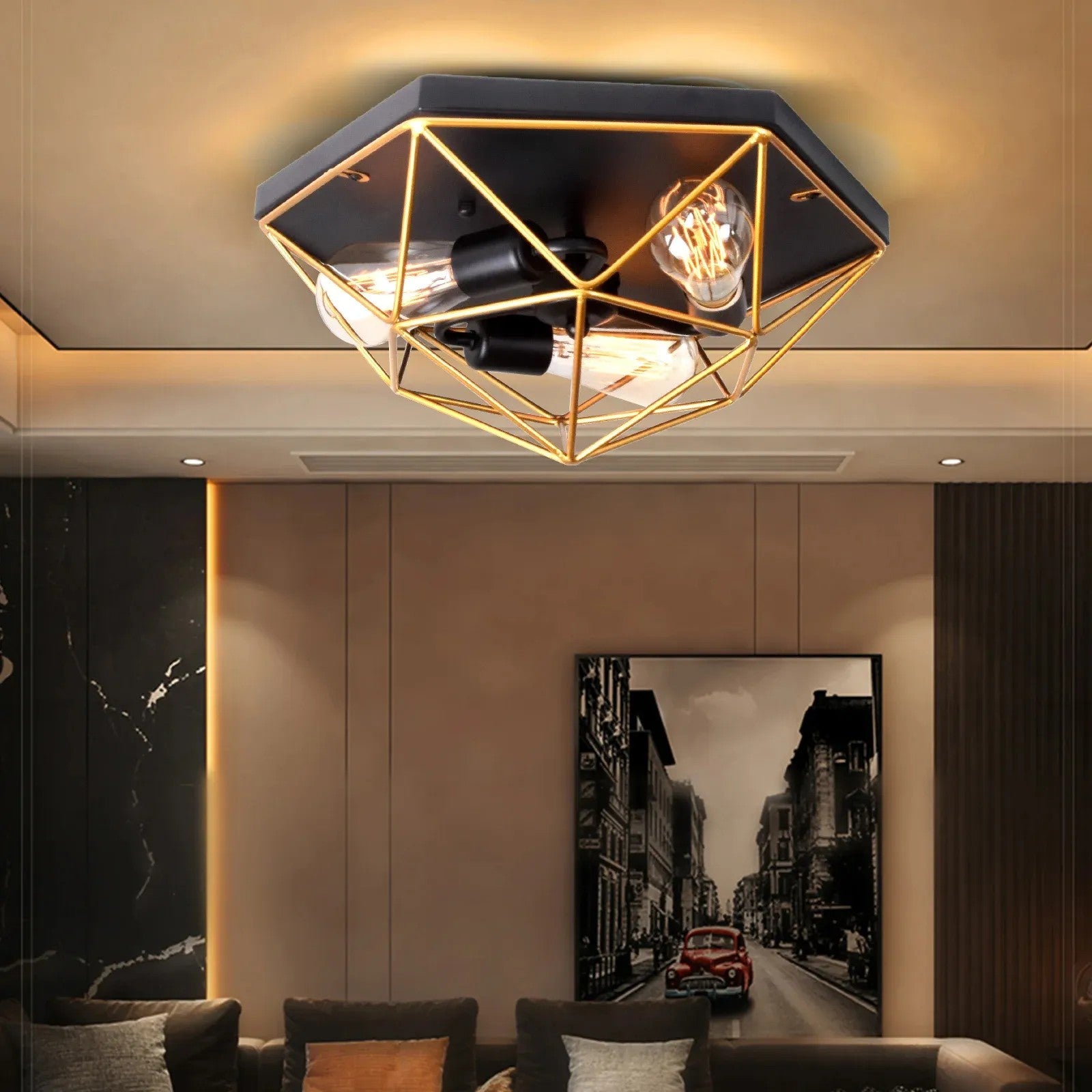 Lampa Sufitowa Plafon APP1094-3C Złota 6
