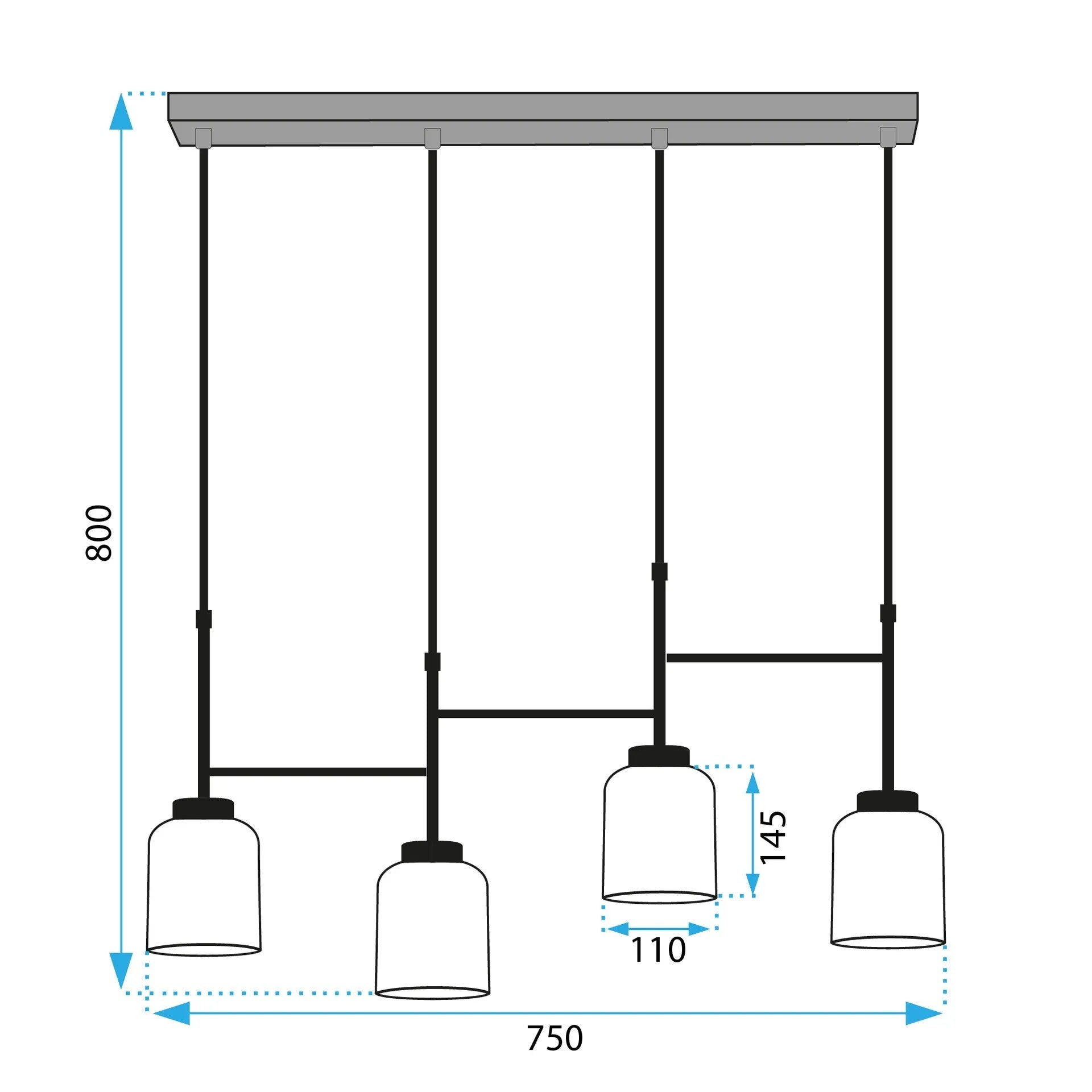 LAMPA SUFITOWA WISZĄCA APP1266-4CP 6