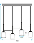 LAMPA SUFITOWA WISZĄCA APP1266-4CP 6