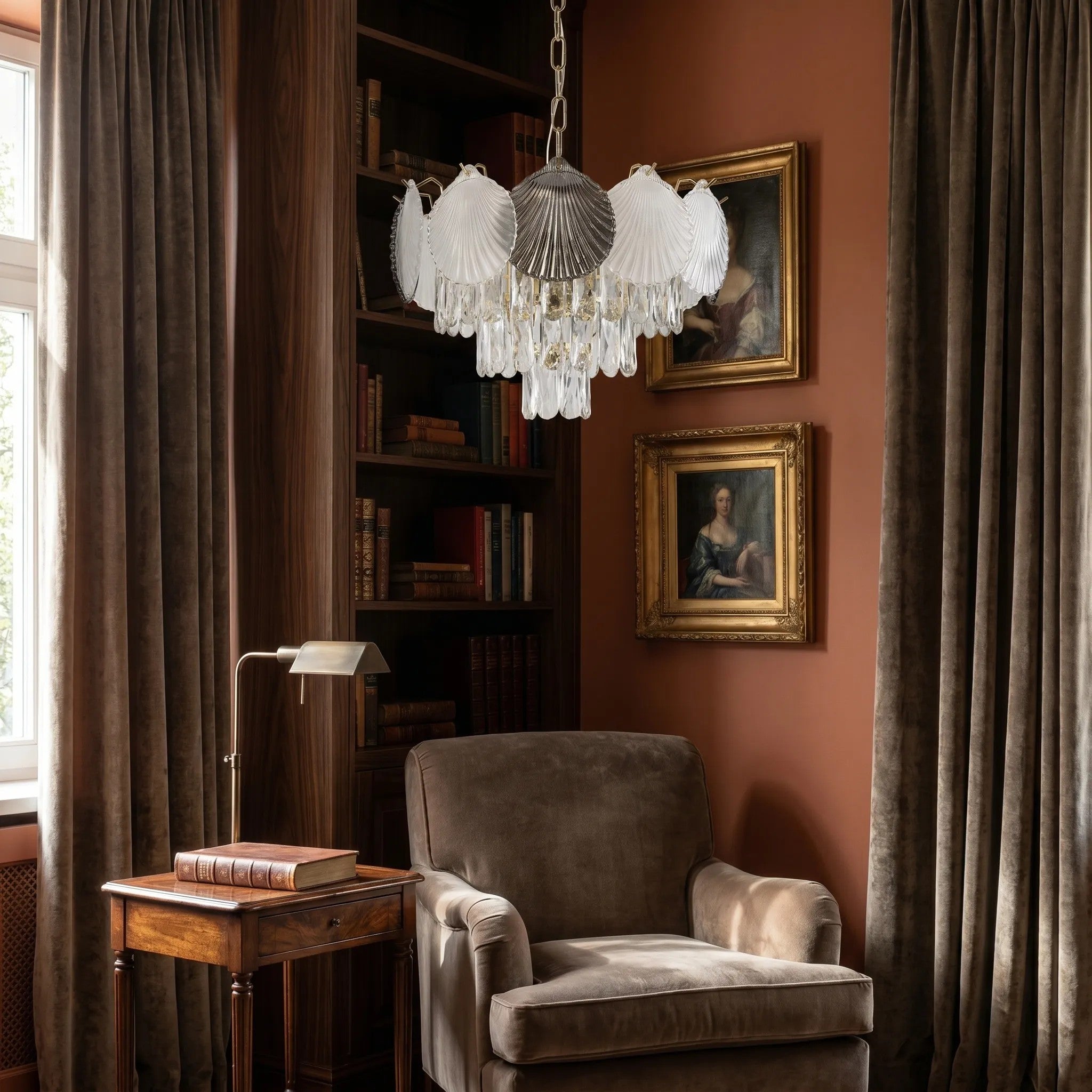 Lampa Wisząca Z Kryształami SWE083-CP 40cm Złota 6
