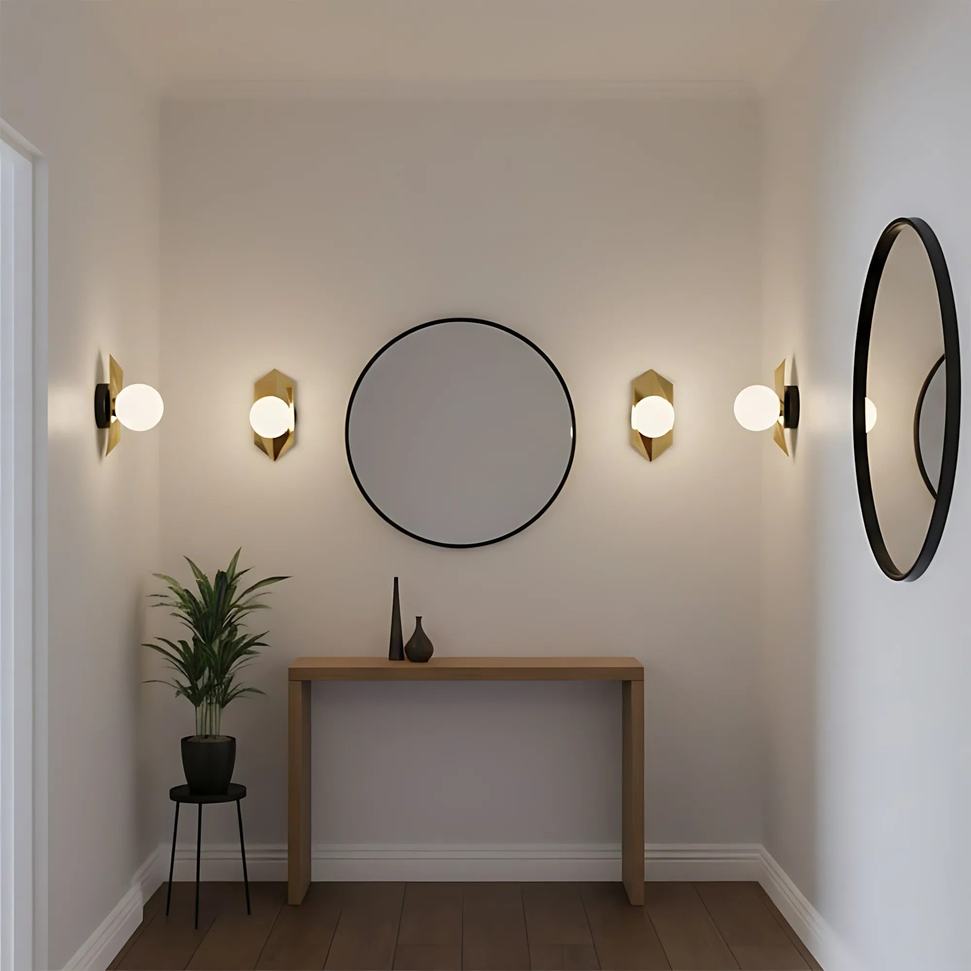LAMPA ŚCIENNA KINKIET APP1411-W CZARNO/ZŁOTA 6