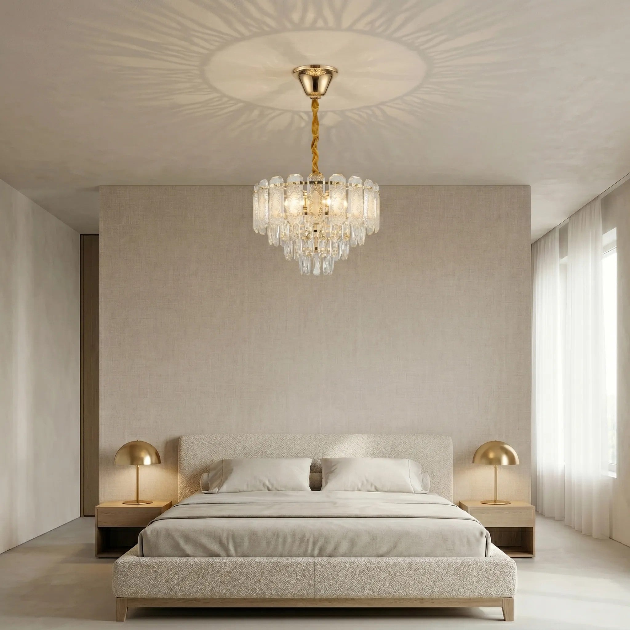 Lampa Wisząca Z Kryształami SWE088-CP 40cm Złota 6