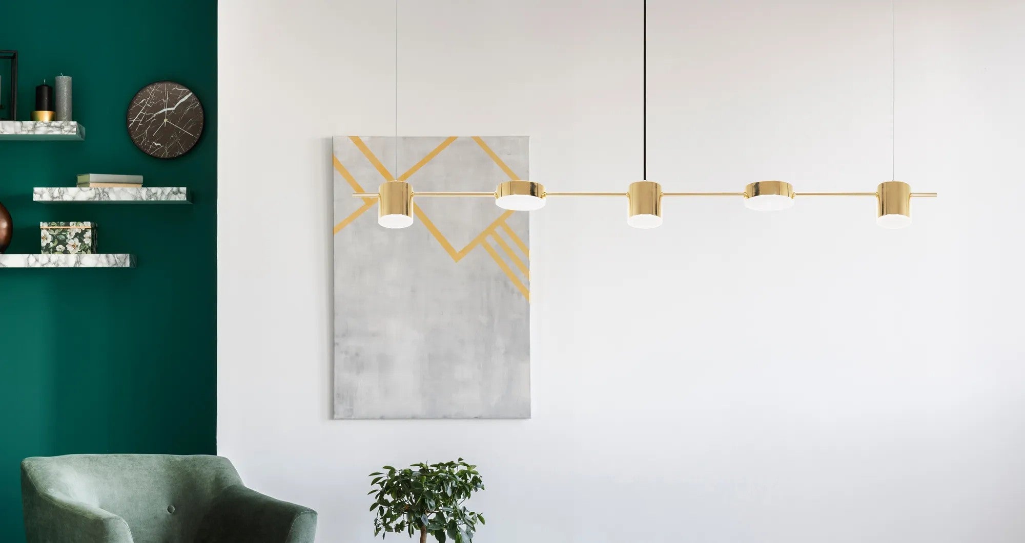 Lampa Sufitowa Wisząca LED APP929-5CP Złota 6