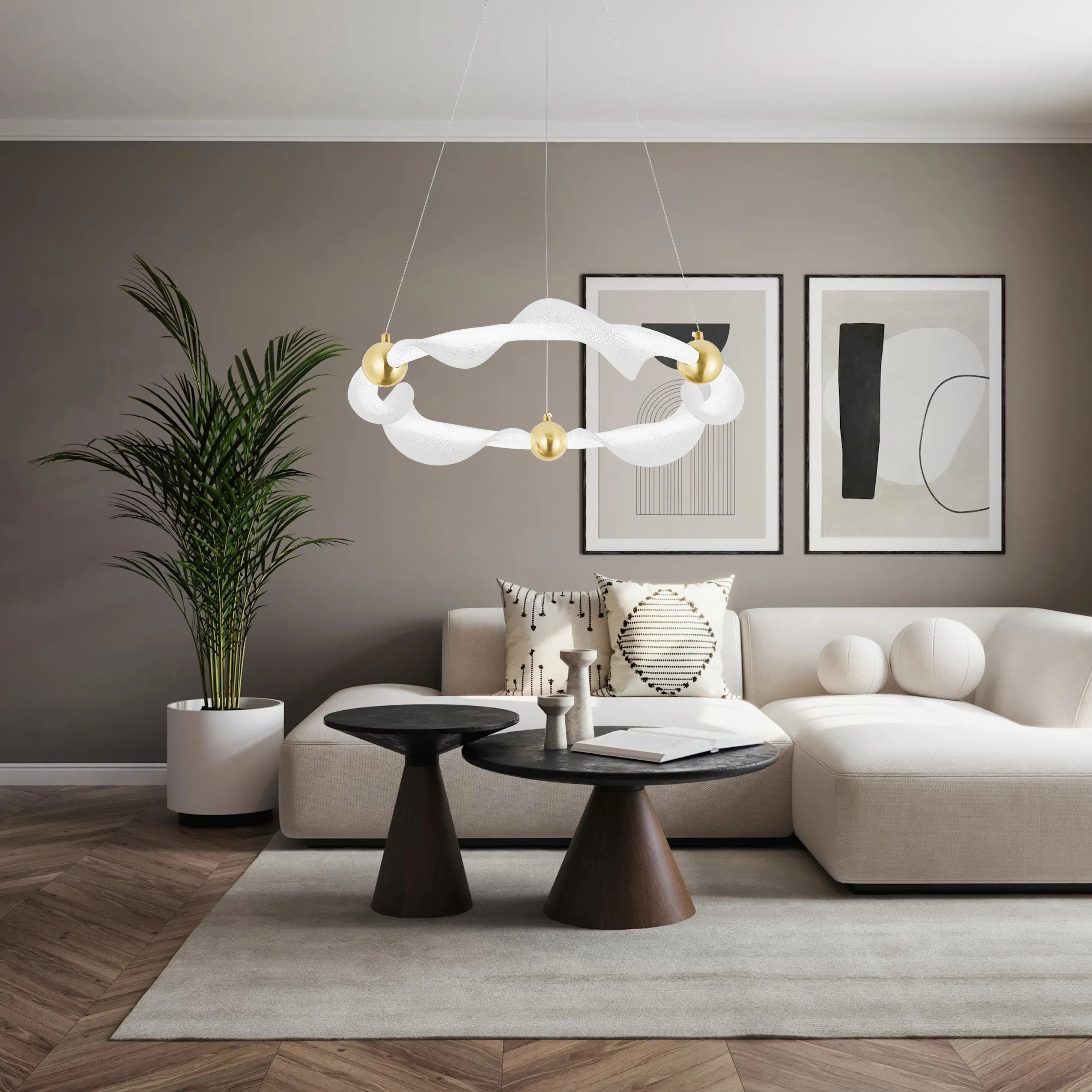 LAMPA WISZĄCA LED G010-CP BIAŁY/ZŁOTY 6