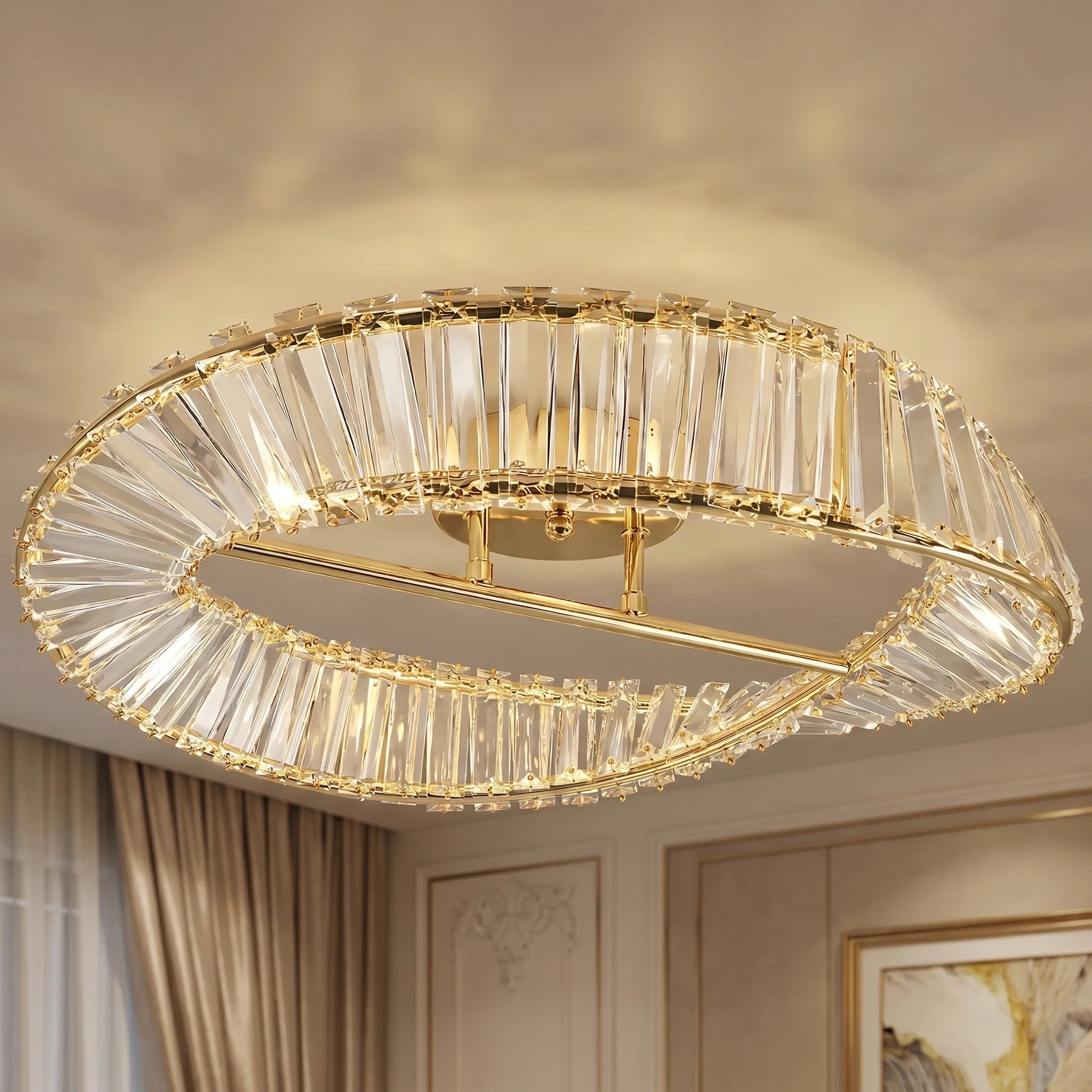 LAMPA SUFITOWA LED SWE095-C 50cm PLAFON ZŁOTA 6
