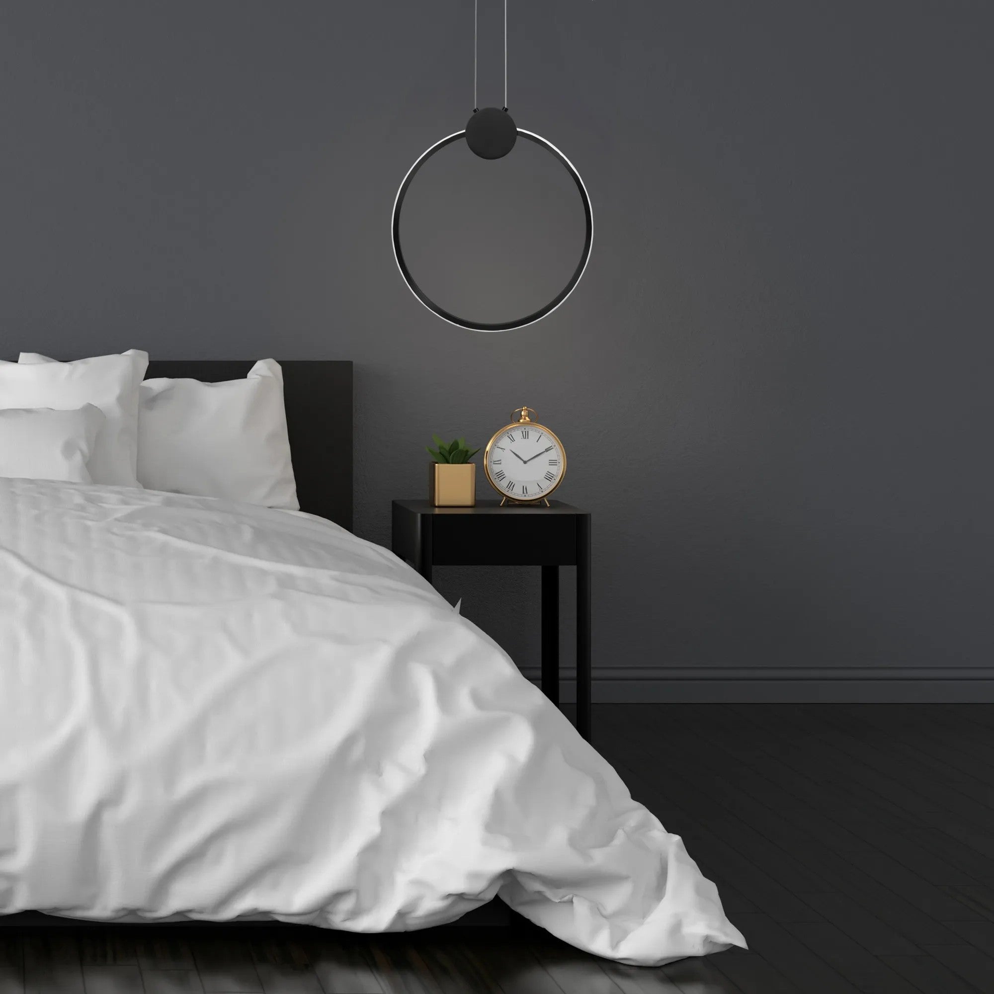 LAMPA SUFITOWA WISZĄCA LED APP1392-CP BLACK 30cm 6