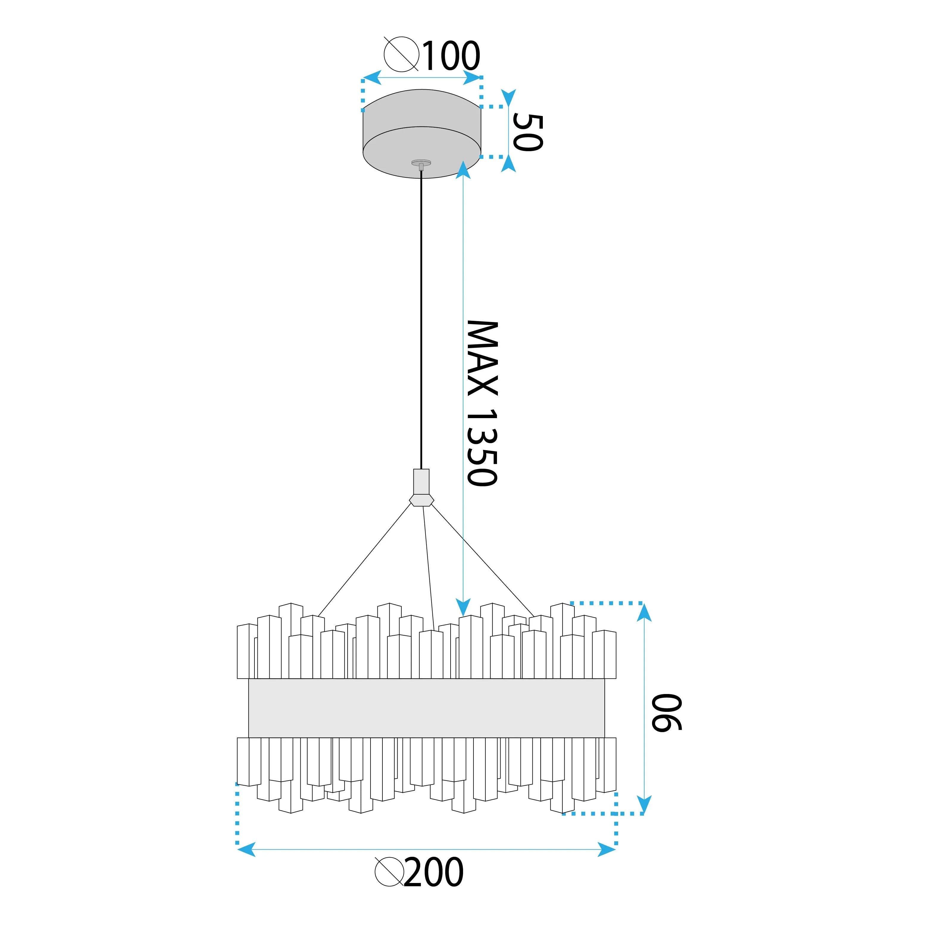 LAMPA WISZĄCA KRYSZTAŁOWA LED LHJ099-CP ZŁOTA 6