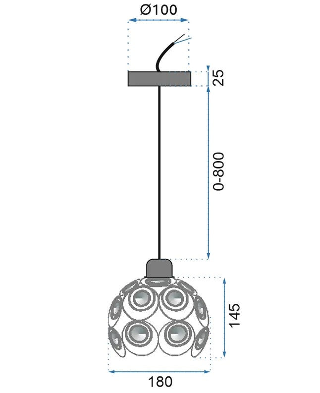 LAMPA WISZĄCA SUFITOWA KRYSZTAŁOWAA APP208-1C Złota 6