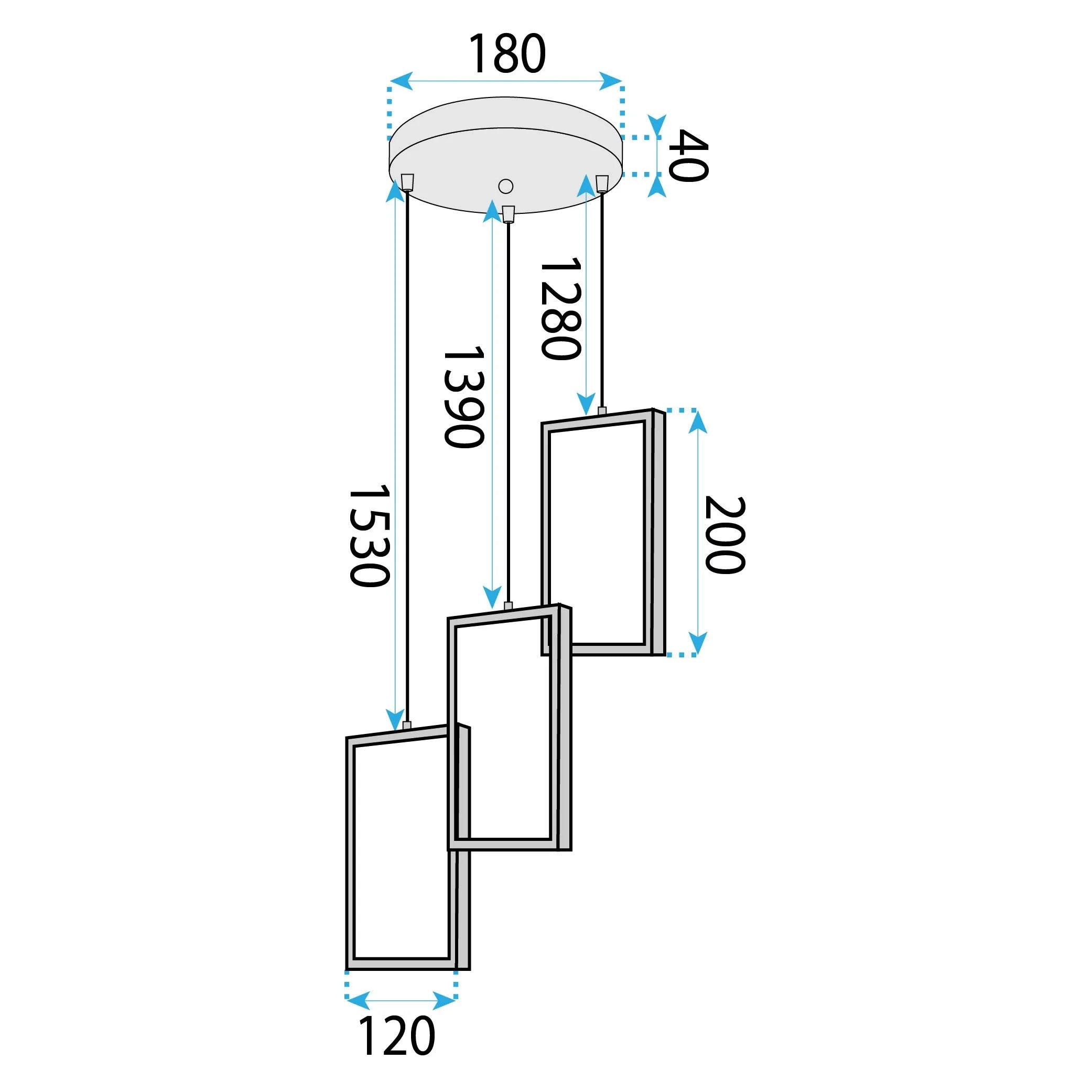 LAMPA SUFITOWA WISZĄCA LED LHJ088-3CP ZŁOTA 6