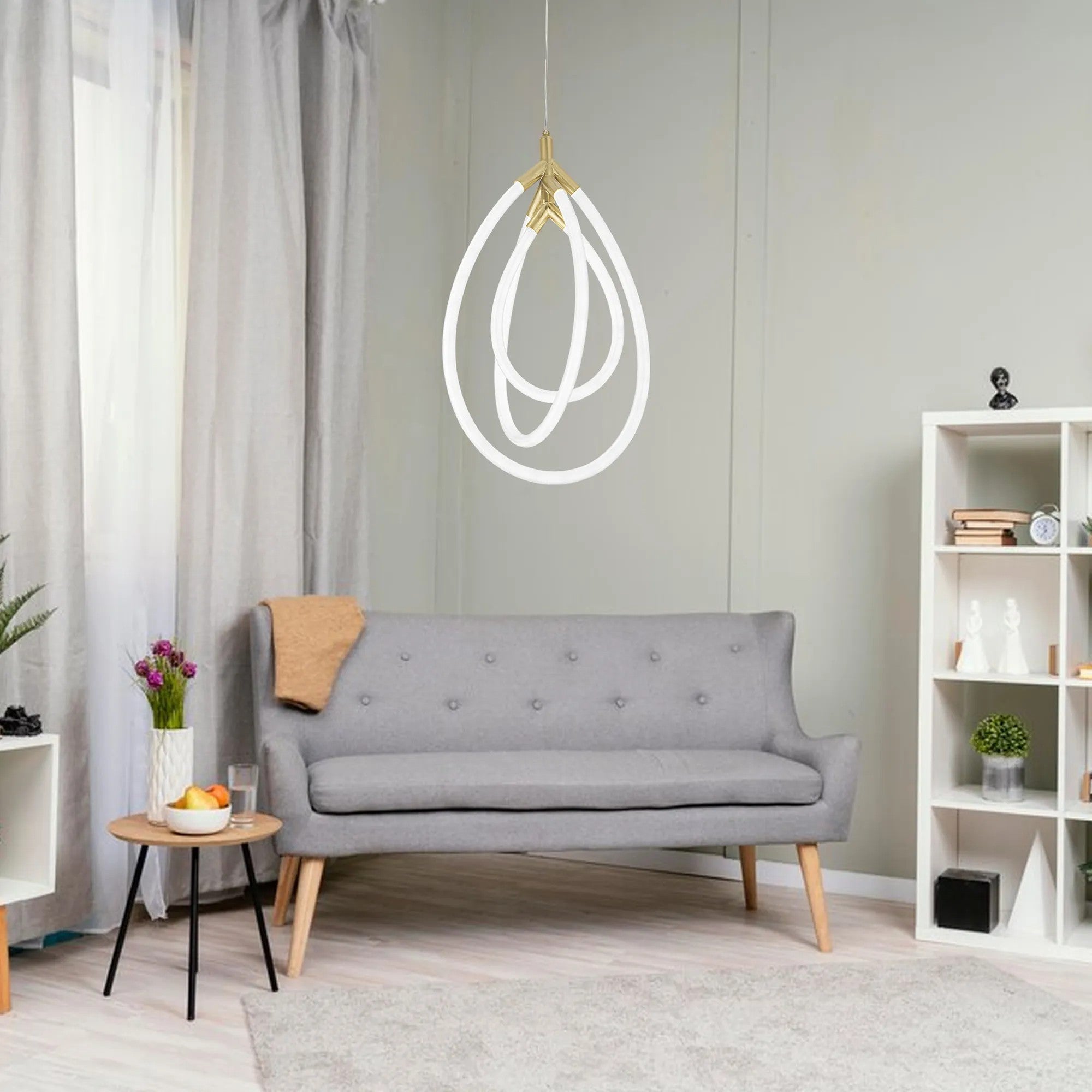 LAMPA WISZĄCA LED G018-CP ZŁOTA 6