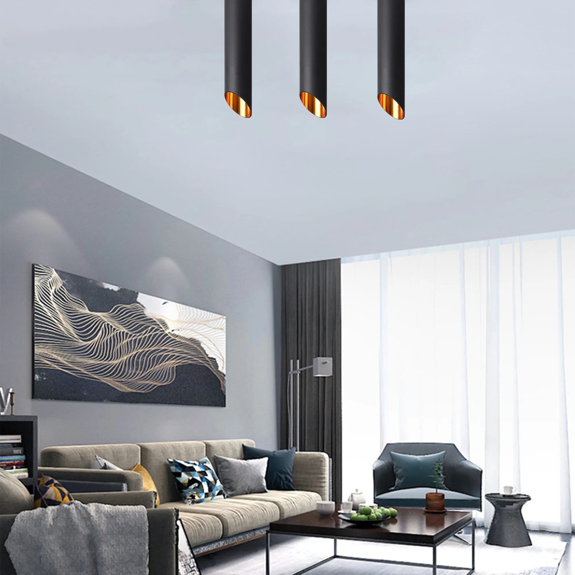 LAMPA SUFITOWA NOWOCZESNA 30 CM APP572-1C Czarna 6
