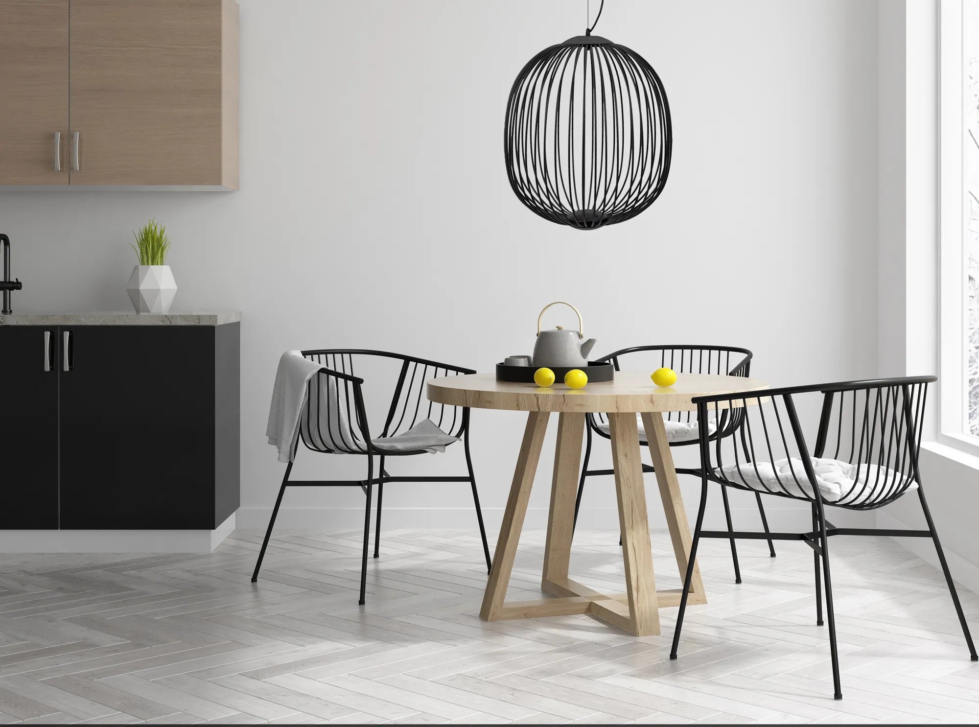 Lampa Sufitowa Wisząca APP967-1CP Czarna 6