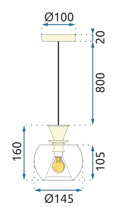 Lampa Sufitowa Wisząca Szklana Kula APP902-1CP Złota 6