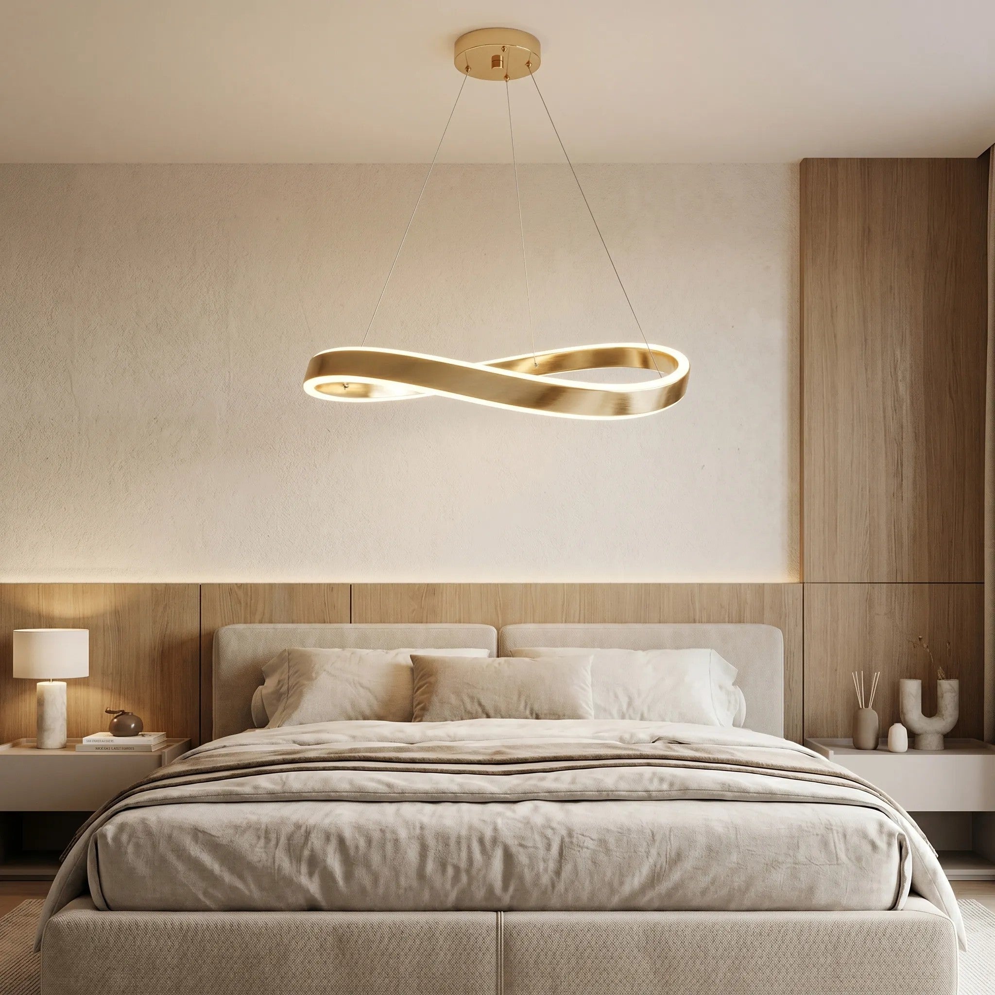 LAMPA SUFITOWA WISZĄCA SWE068-CP 80cm ZŁOTA 6