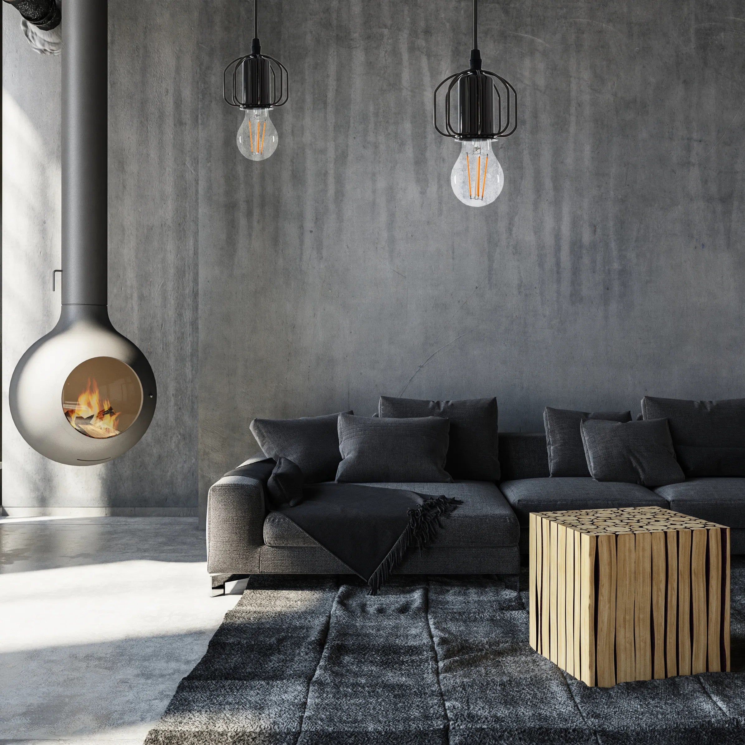 Lampa Sufitowa Wisząca W Stylu Loft APP595-1CP Czarna 6