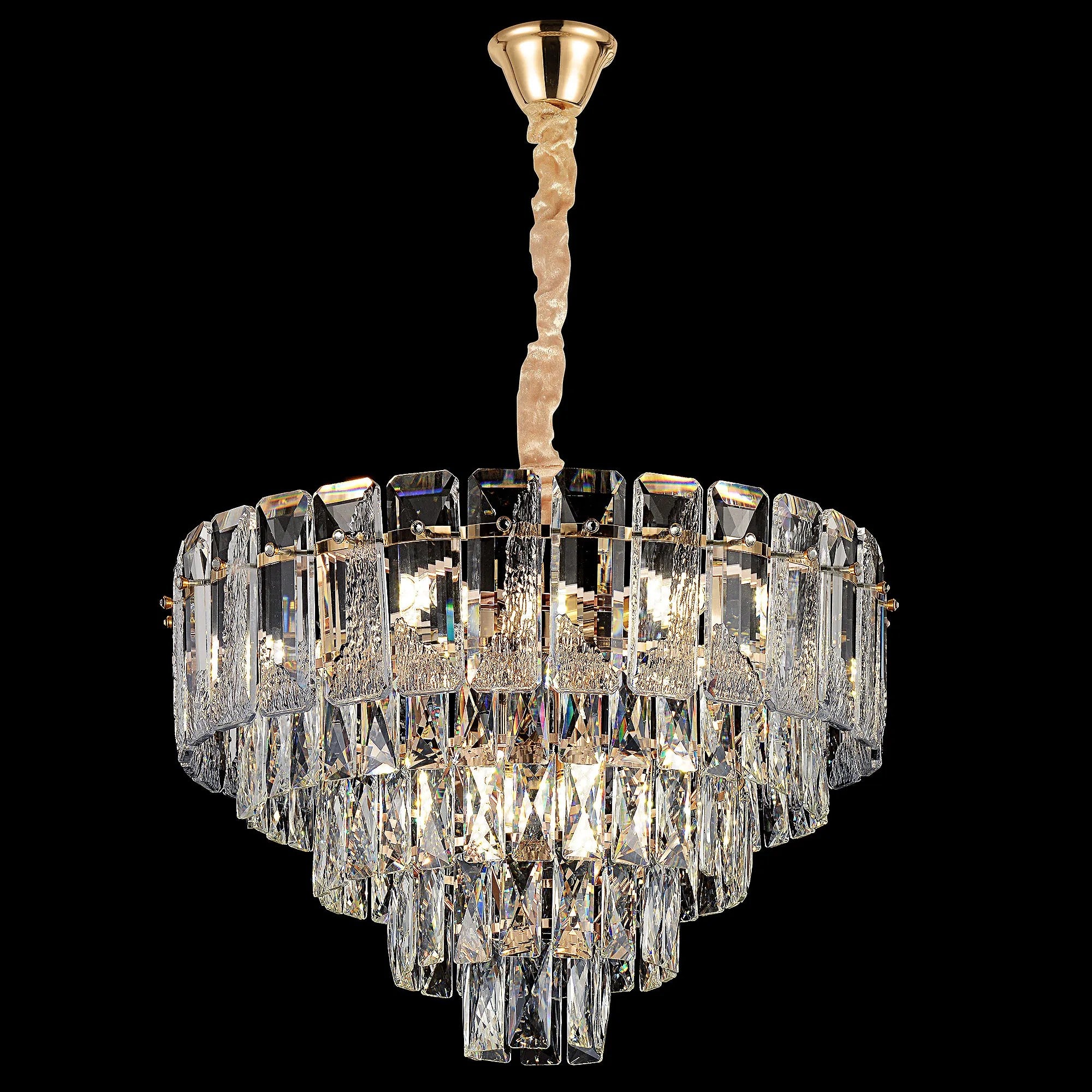 Lampa Wisząca Z Kryształami G056-CP 50cm Złota 6