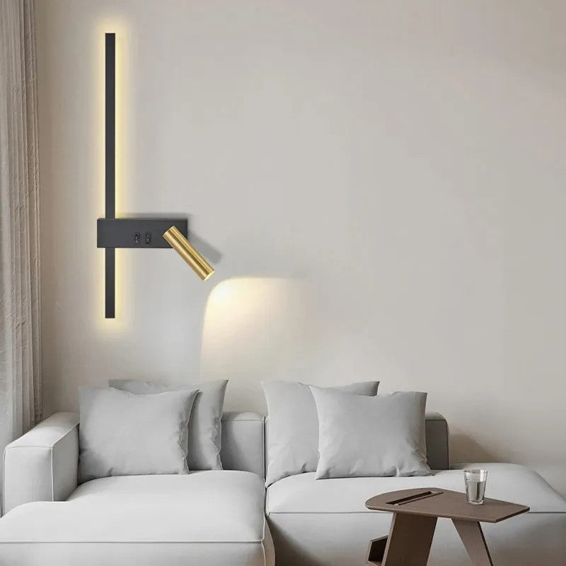LAMPA ŚCIENNA KINKIET APP1439-2-W LEWY BLACK GOLD 6