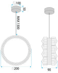 LAMPA SUFITOWA WISZĄCA LED LHJ098-CP ZŁOTA 6