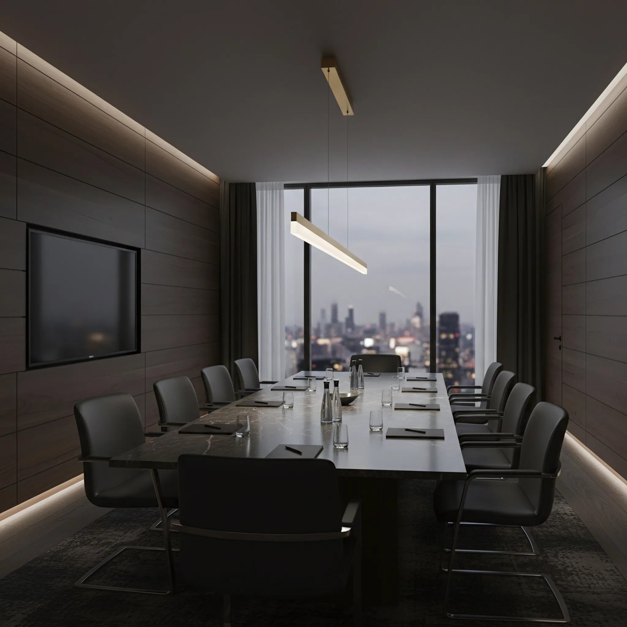 Lampa Wisząca LED APP1697-CP 200 Cm Złota Szczotkowana 6