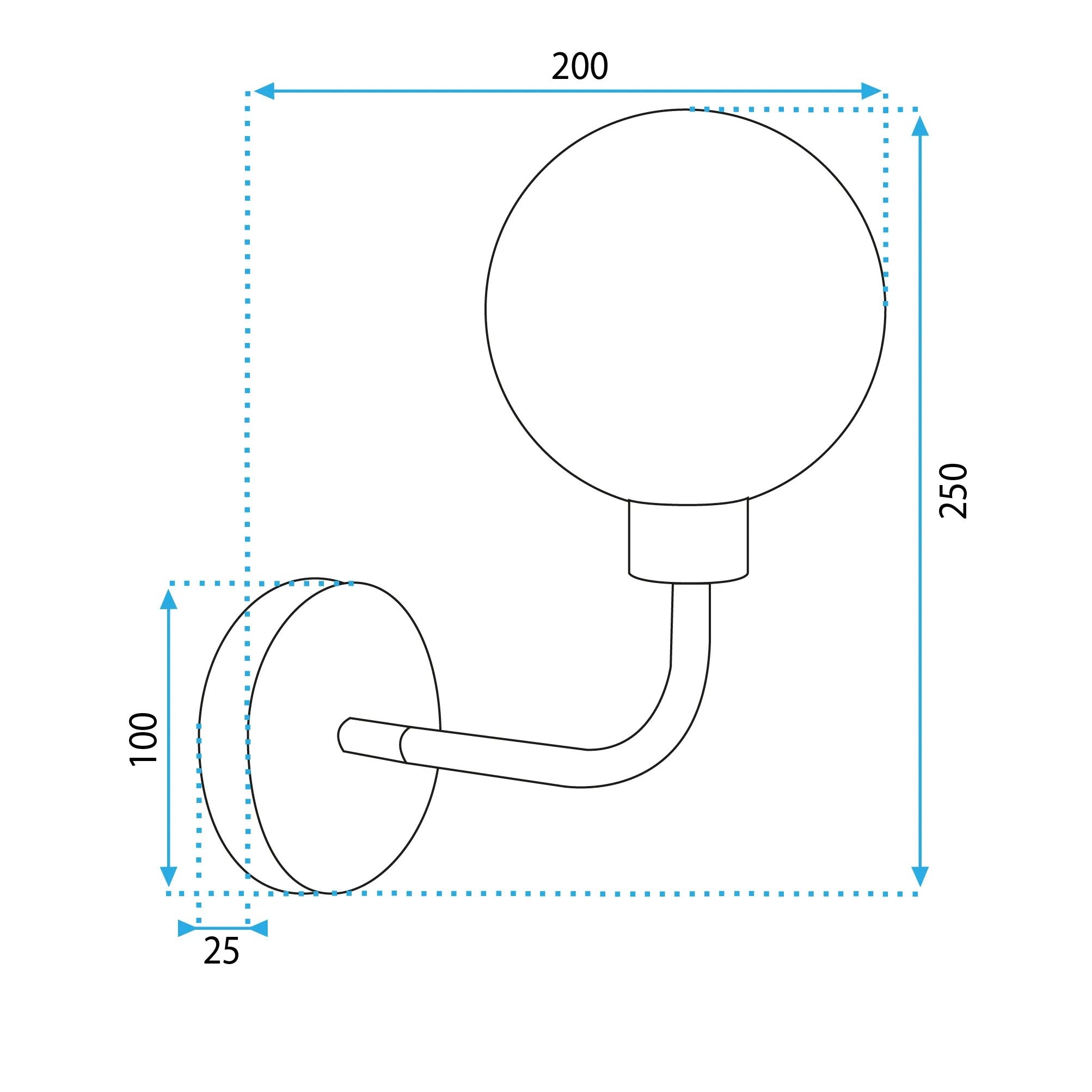 LAMPA ŚCIENNA KINKIET APP1301-1W Czarno Złota 6