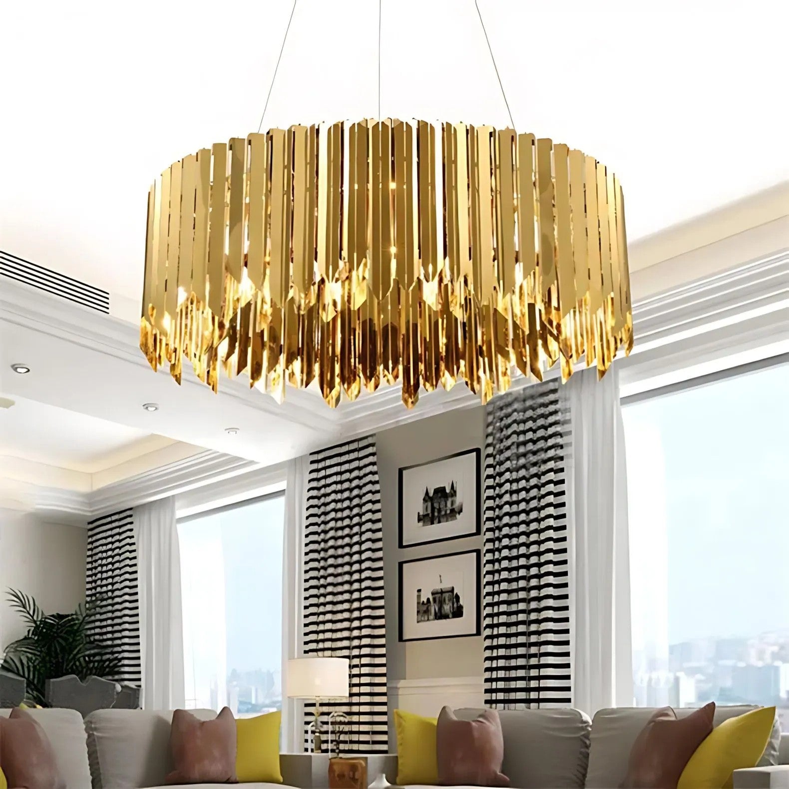 Lampa Wisząca Metalowa APP1764-8CP GOLD 6