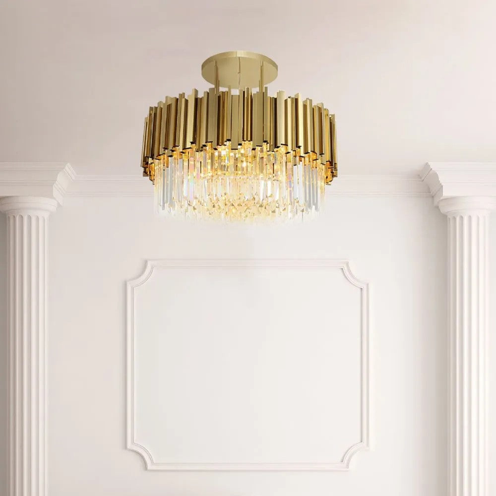 Lampa Sufitowa Plafon Kryształowa APP1100-4CP Złota 6