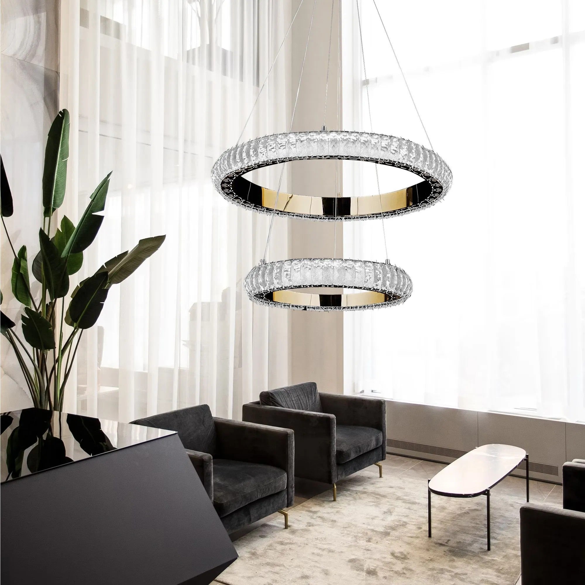 LAMPA WISZĄCA LED G043-2CP ZŁOTA 6