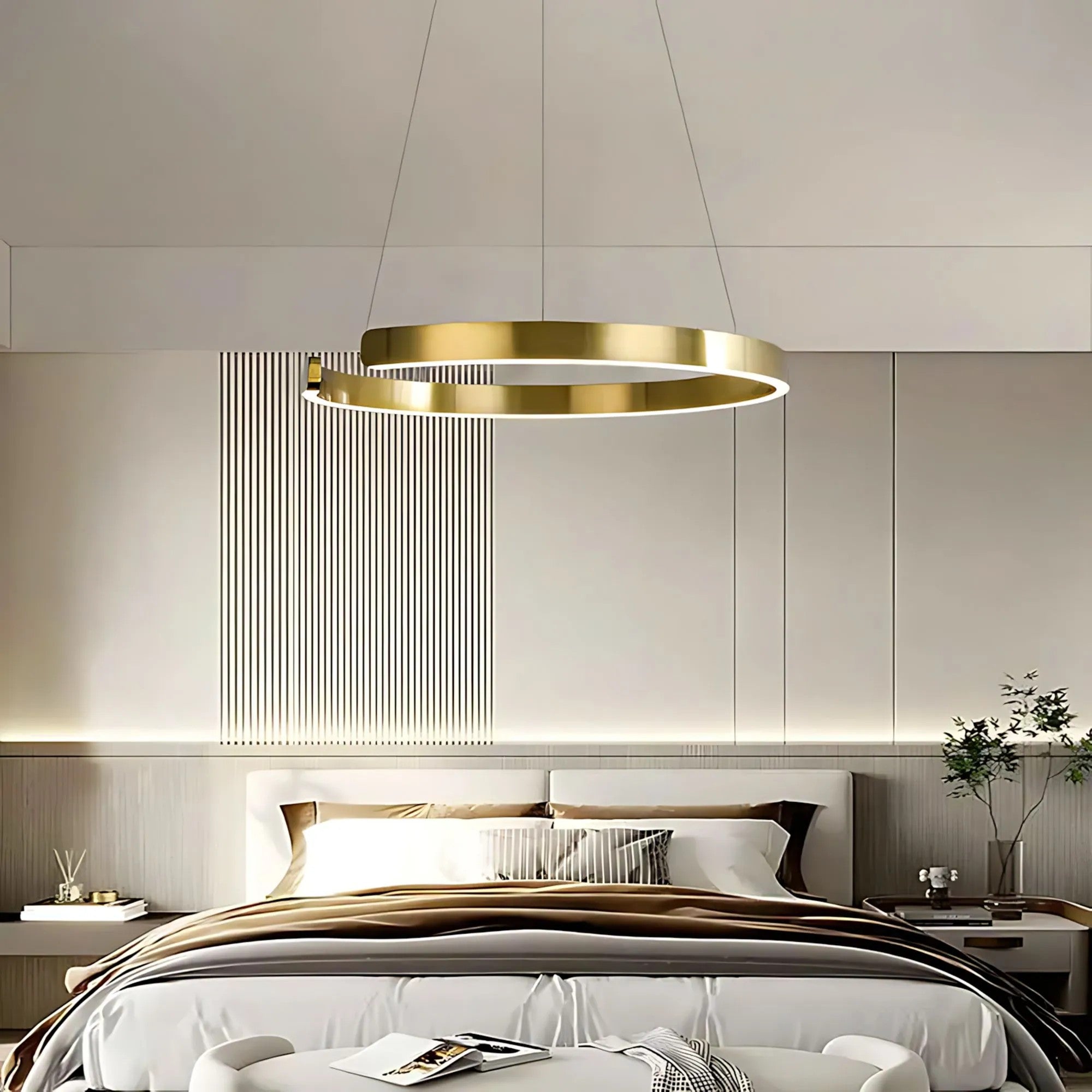 LAMPA WISZĄCA LED LHJ053-CP1 C ZŁOTA SZCZOTKOWANA 60CM 6