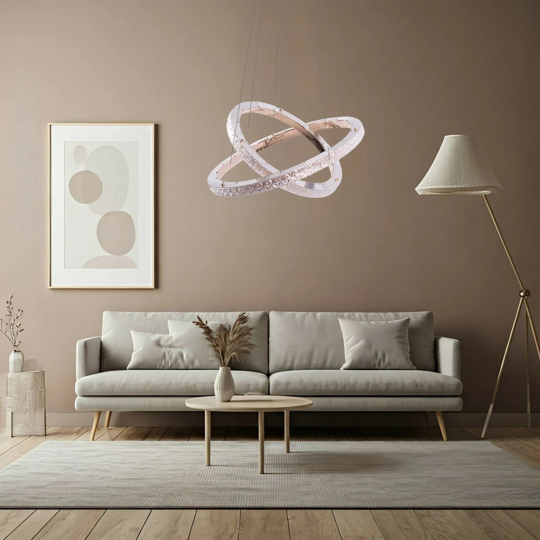 LAMPA WISZĄCA LED MS011-CP Różowe Złoto 59cm 6