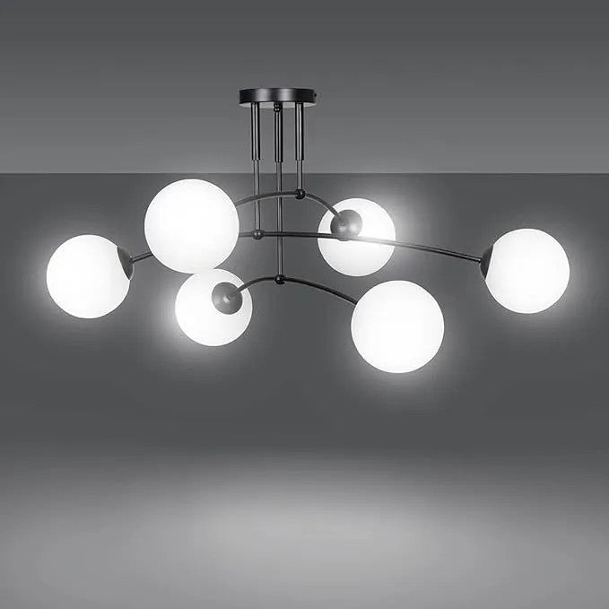 LAMPA WISZĄCA SUFITOWA CZARNY MAT APP1576-6C 6