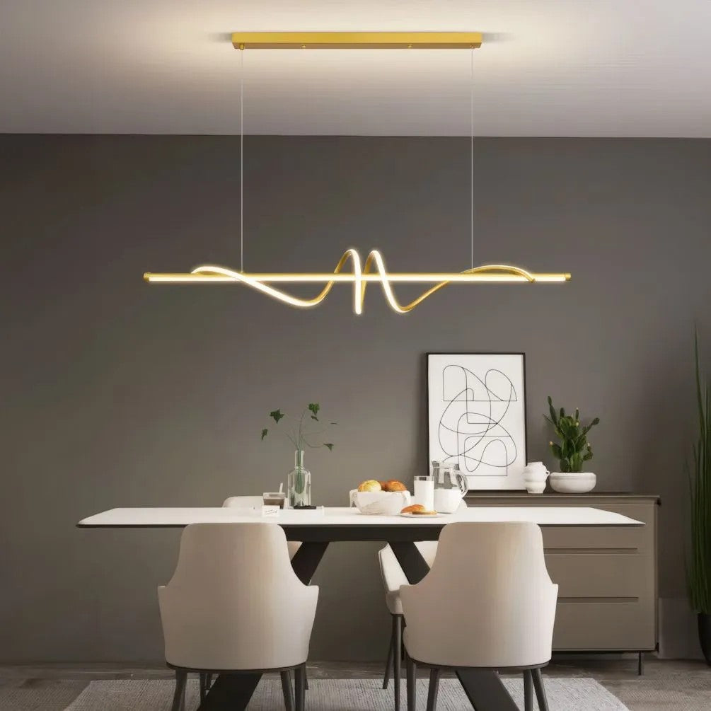 LAMPA SUFITOWA WISZĄCA LED LHJ024-CP 120 Cm ZŁOTA 6