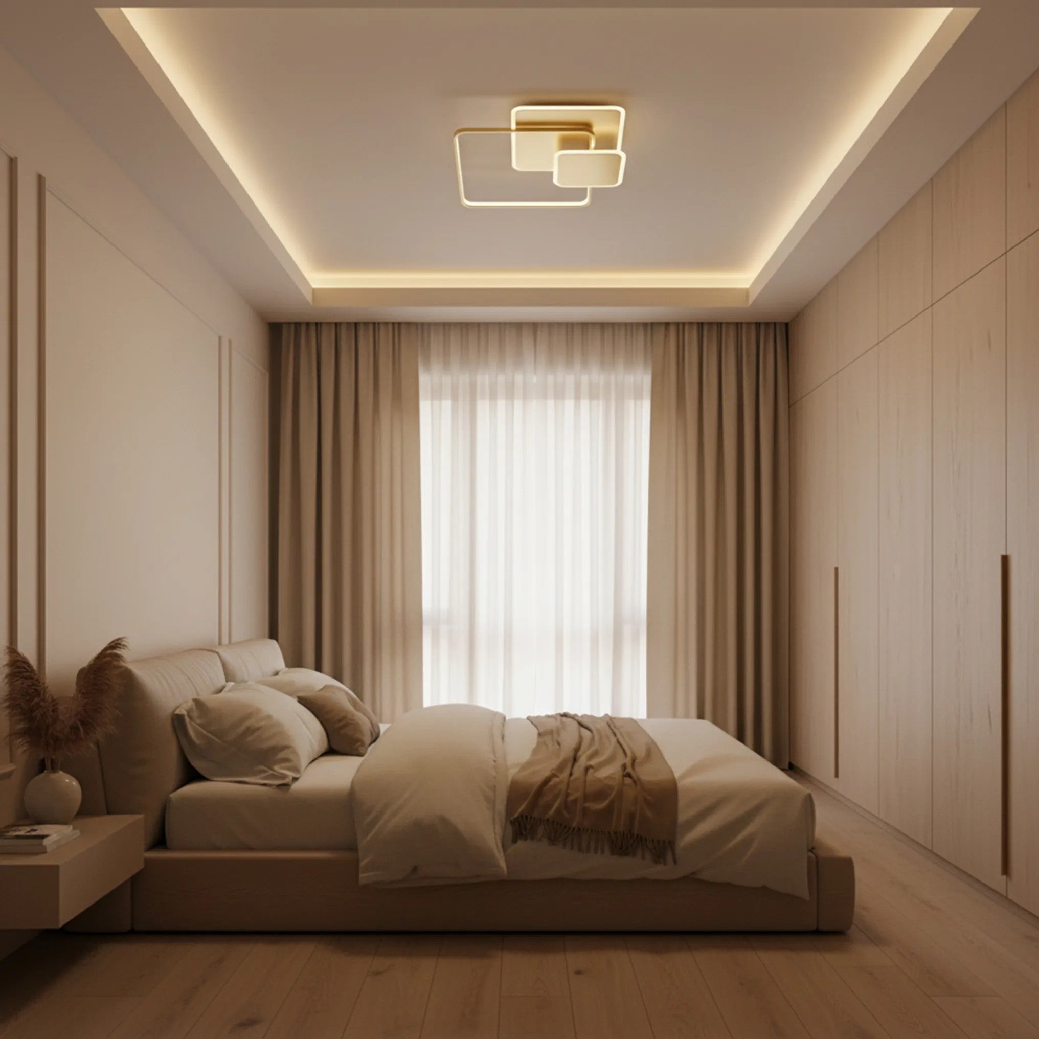 Lampa Sufitowa APP1713-C Plafon LED ZŁOTA + Pilot 6