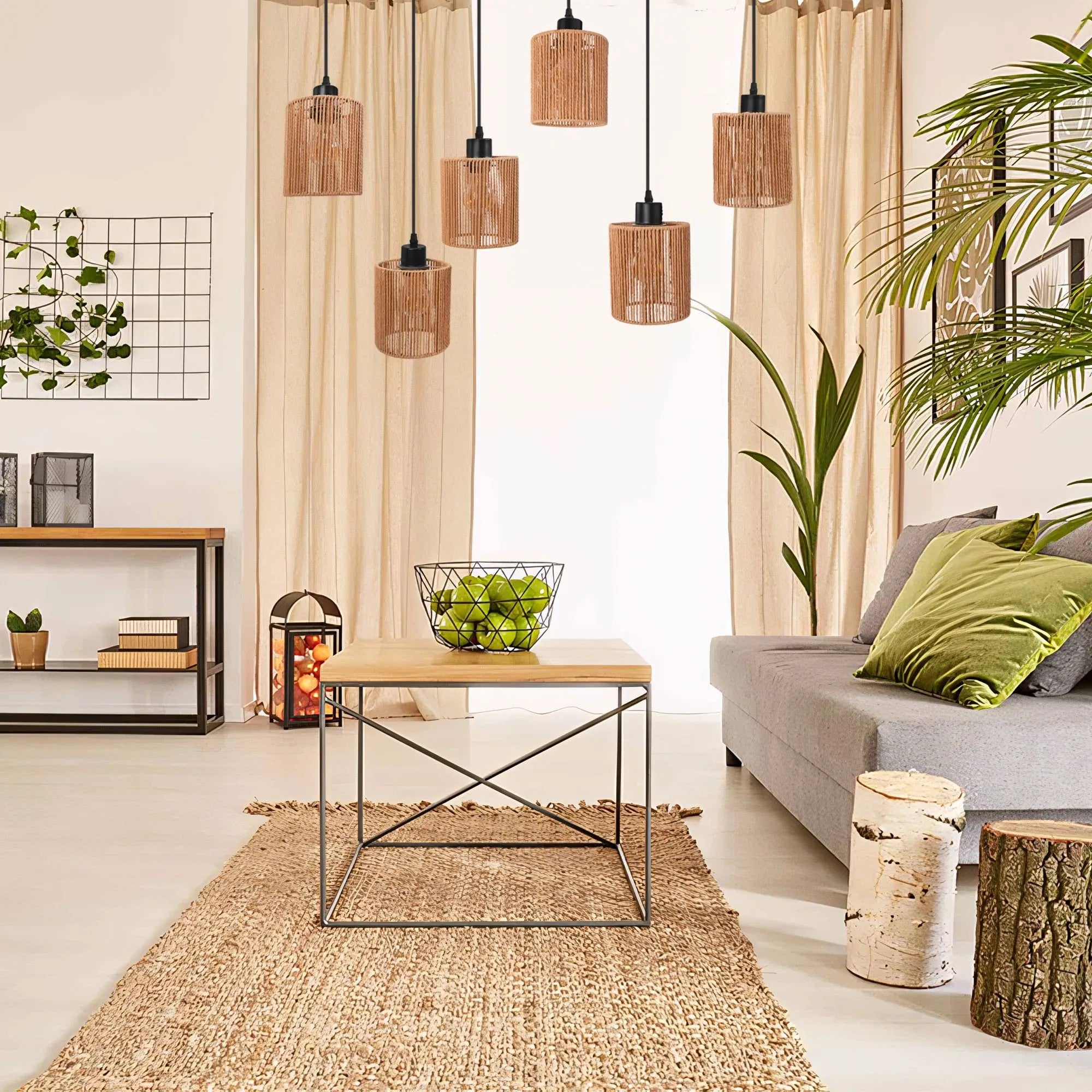 LAMPA SUFITOWA WISZĄCA APP1822-6CP NATURE BLACK 6