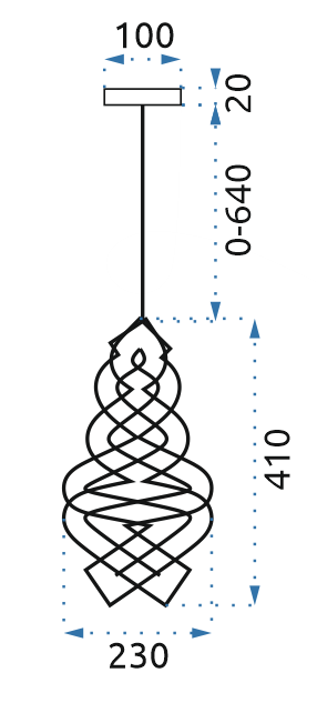 Lampa sufitowa wisząca loft wstążka LH2063