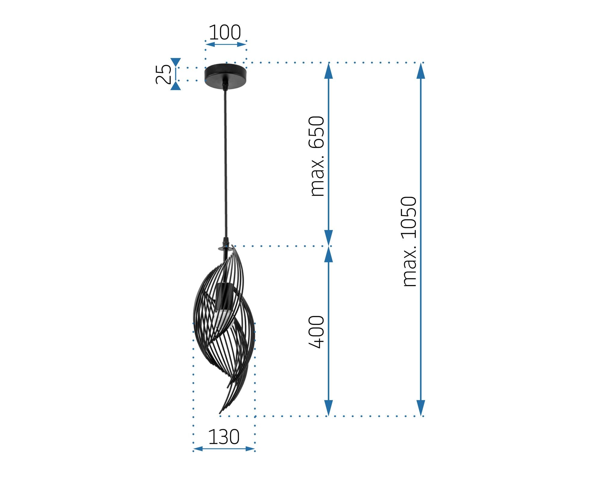Lampa sufitowa nowoczesna loft APP977-1CP Czarna