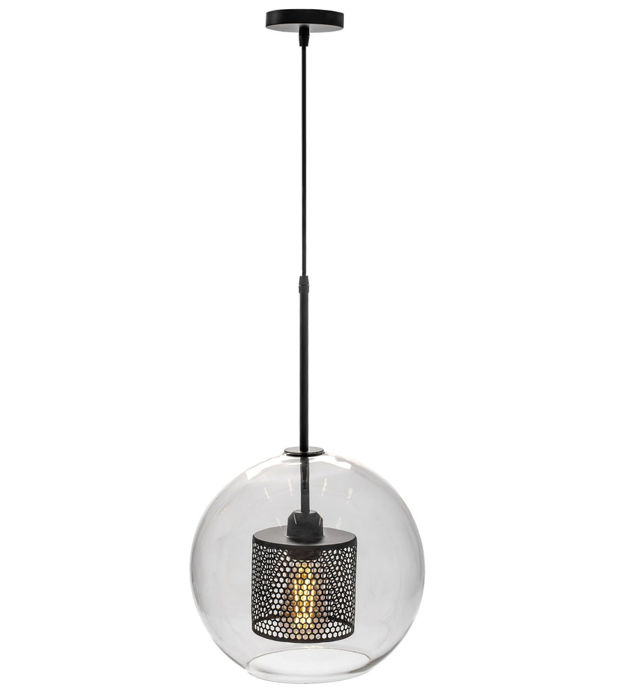 Lampa wisząca szklana loft APP558-1CP 25cm czarna