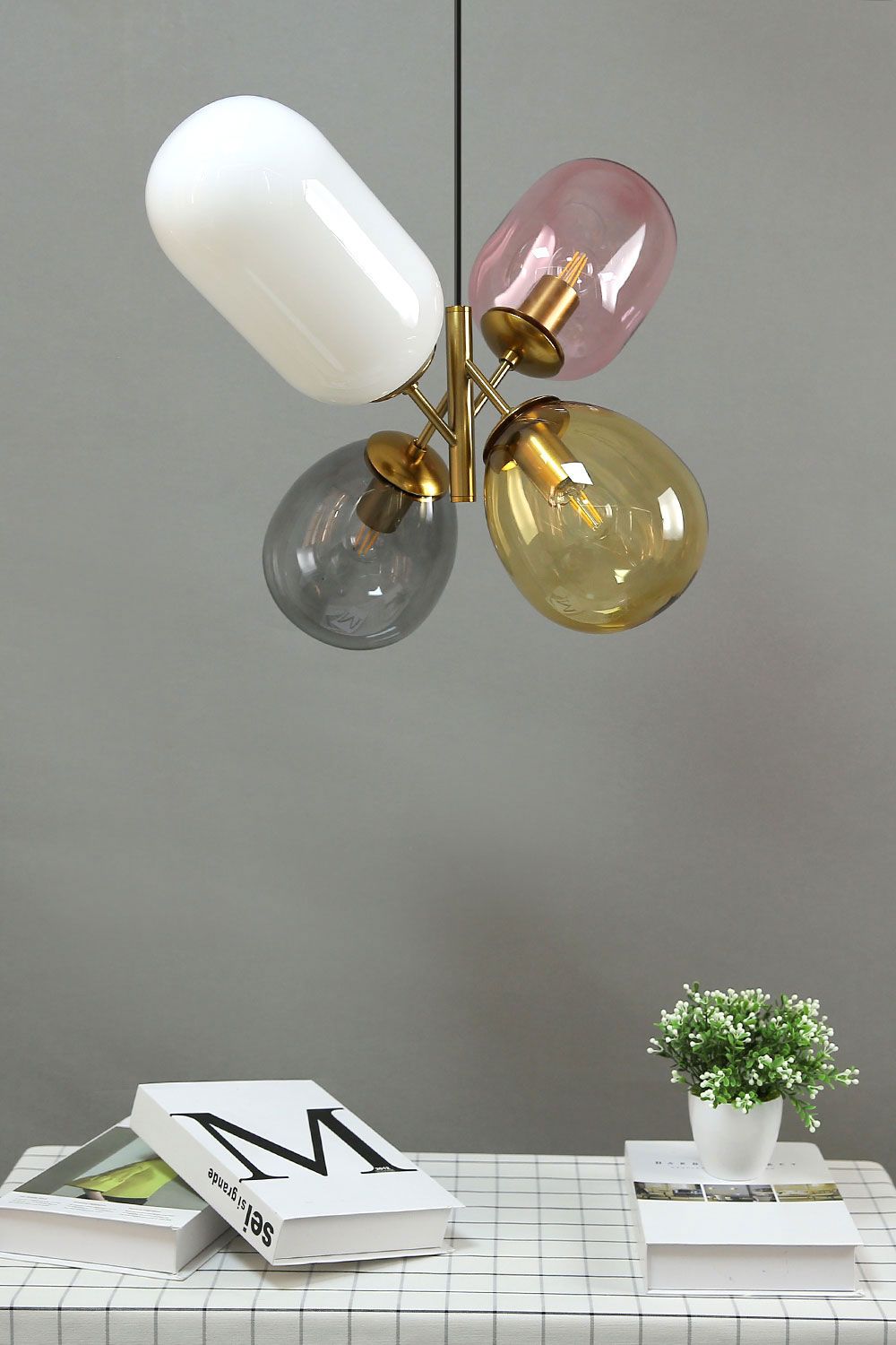 Lampa Sufitowa Wisząca Szklana APP436-4C Multicolor