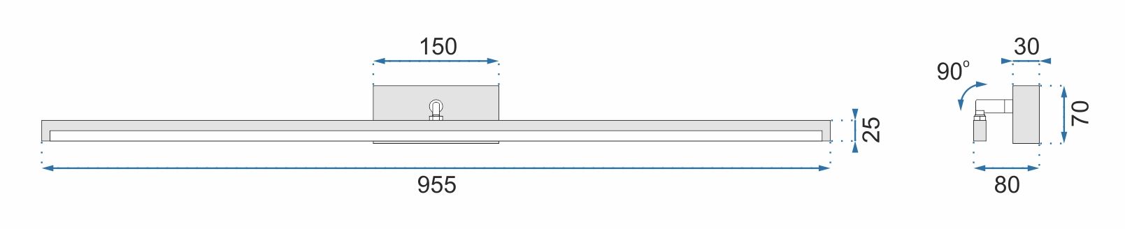 Lampa Kinkiet Łazienkowy Led Nad Lustro 20w 100cm App376-1w Biała
