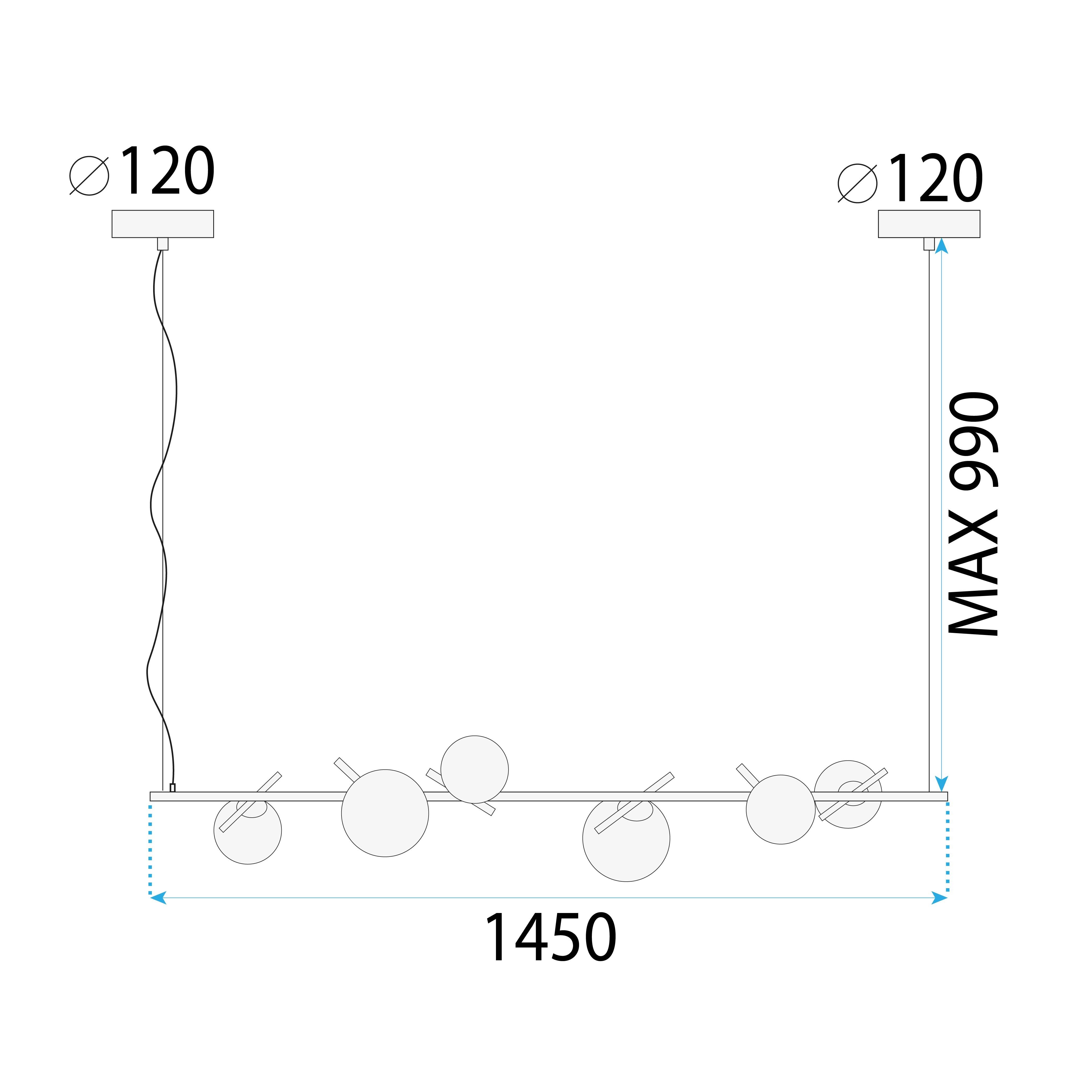 Lampa Sufitowa Wisząca Gold APP1664-6CP 6