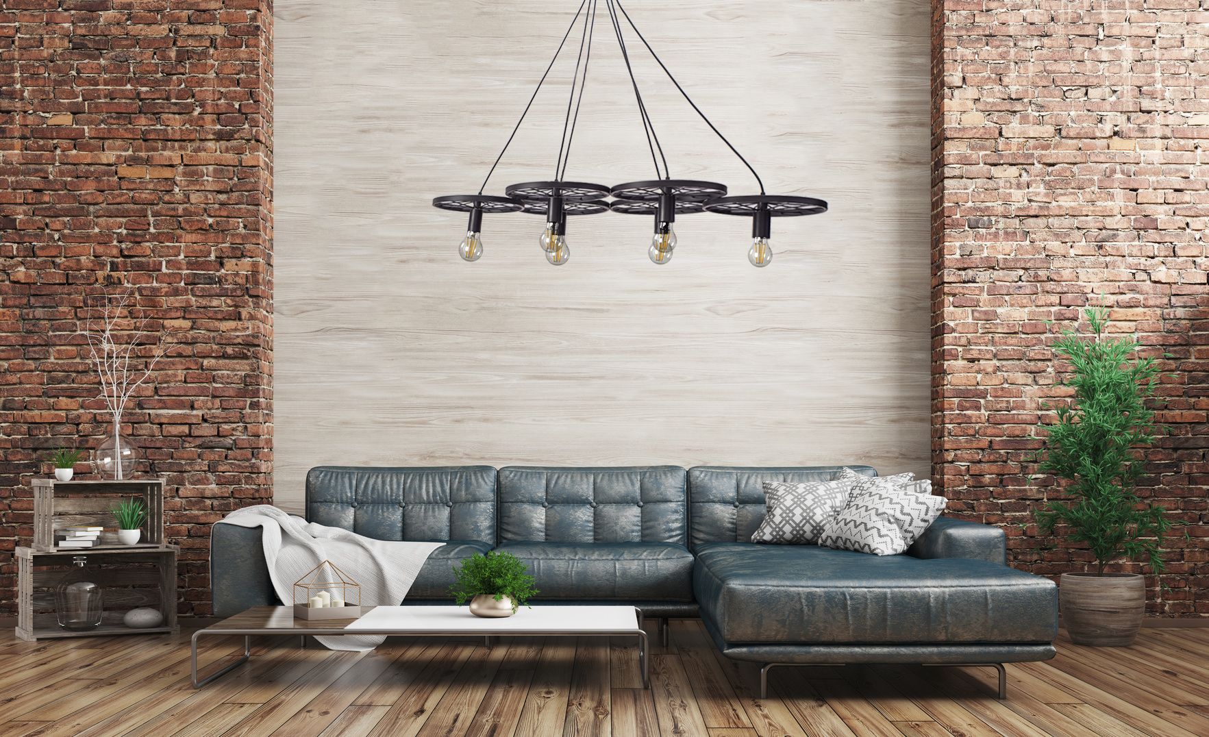 Lampa Sufitowa Wisząca App215-6cp Koło Industrial