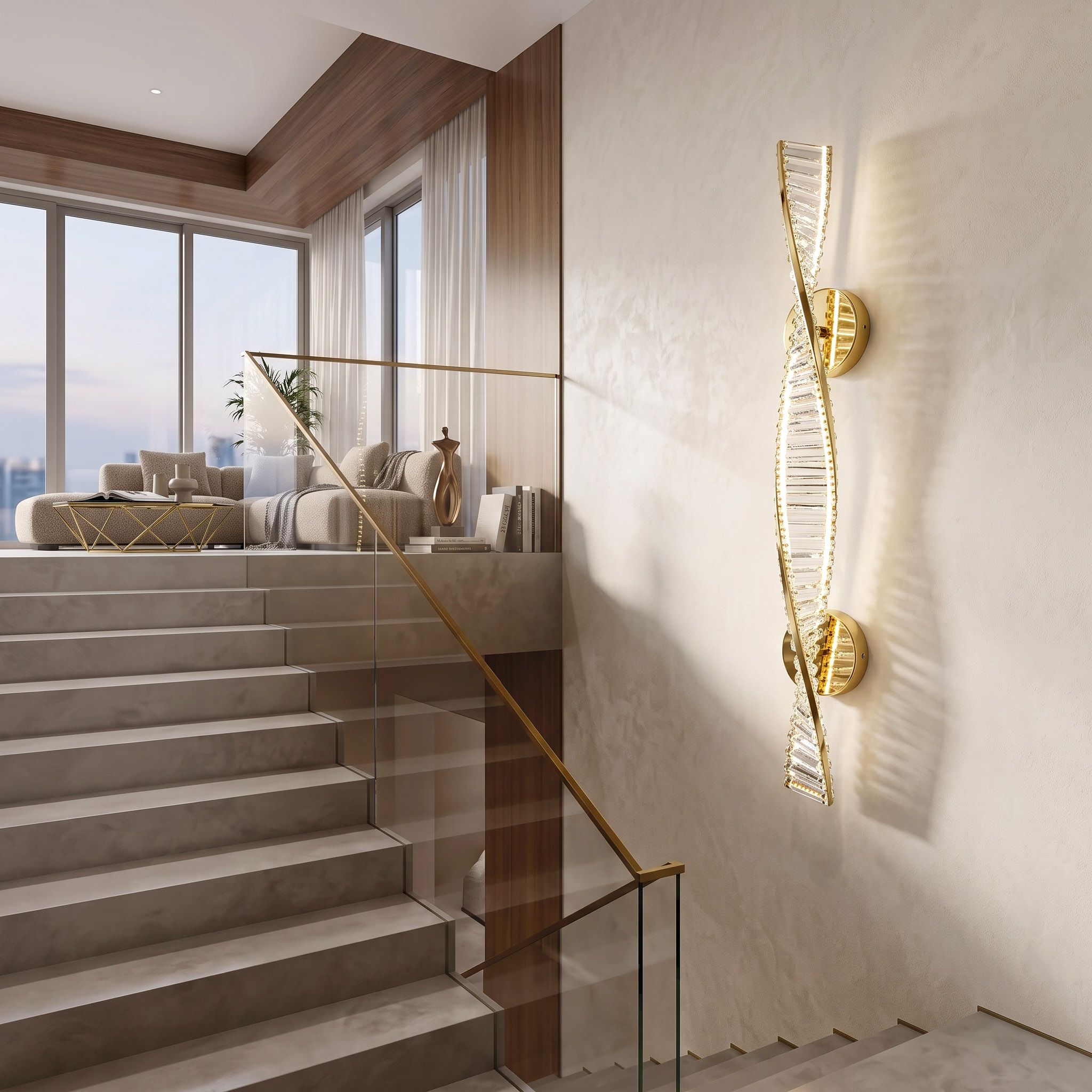 KINKIET ŚCIENNY LED APP1952-W 100cm ZŁOTY 7