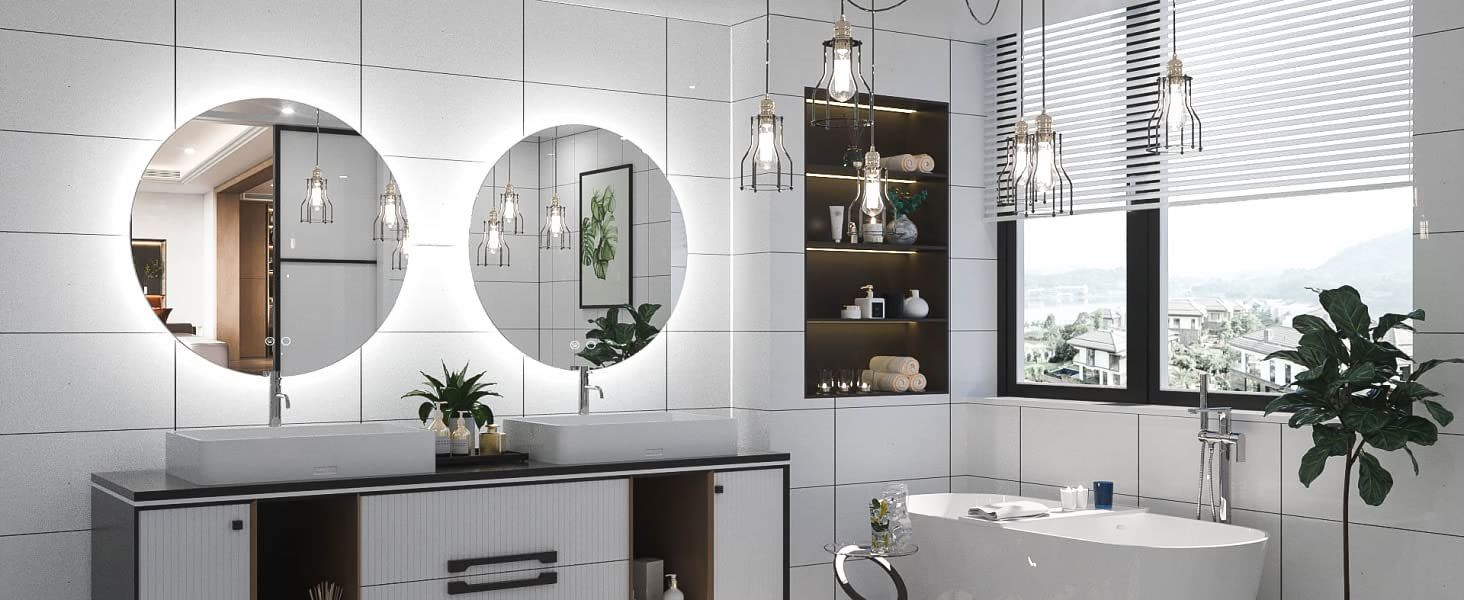 Lustro ścienne led 90cm hzj090