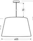 Lampa wisząca brązowa tkany abażur ze wzorem 60W E27 Kaszmir Candellux 31-21038